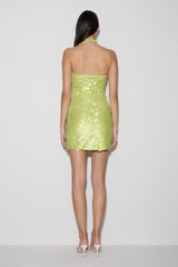 Caralee Sequin Halter Mini Dress - Green