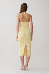 Penny Pointelle Midi Dress - Lemon