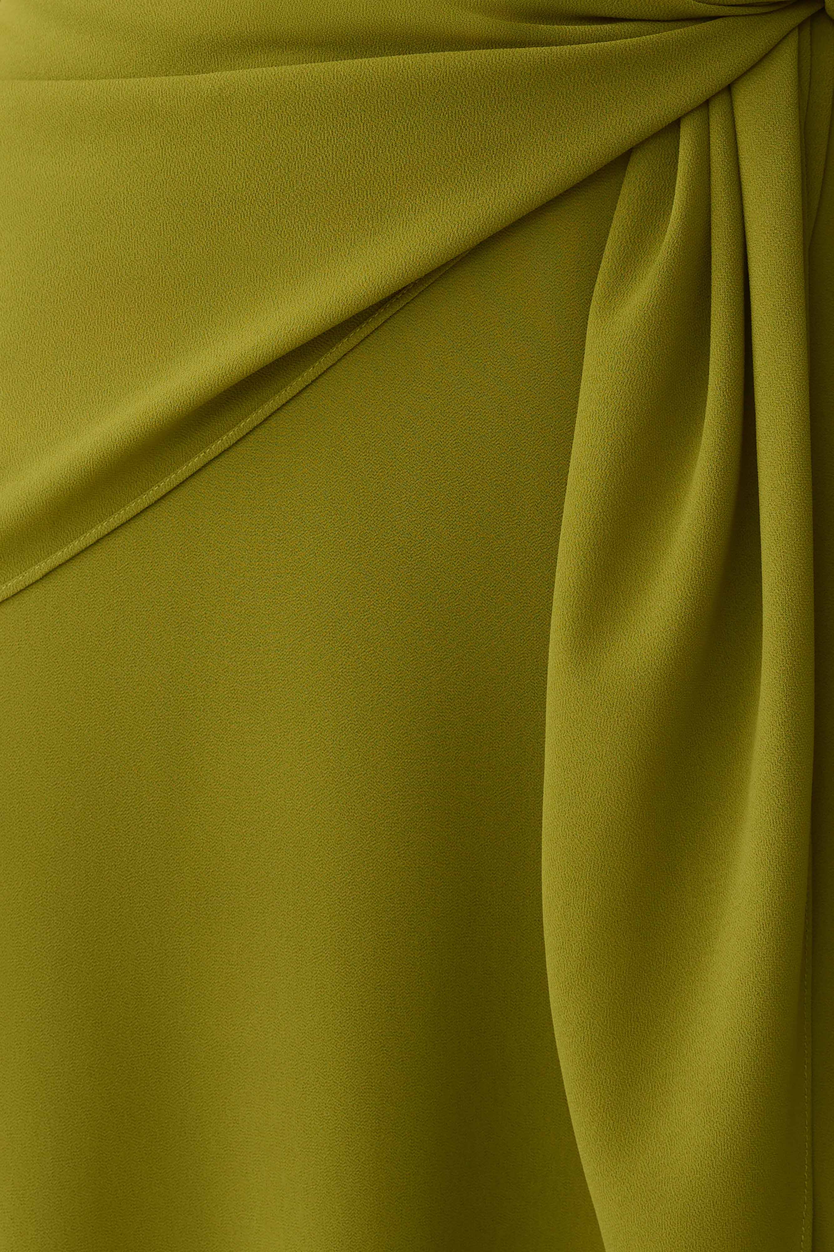 Gianna Satin Halter Maxi Dress - Olive