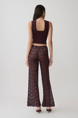 Glinda Crochet Pants - Chocolate