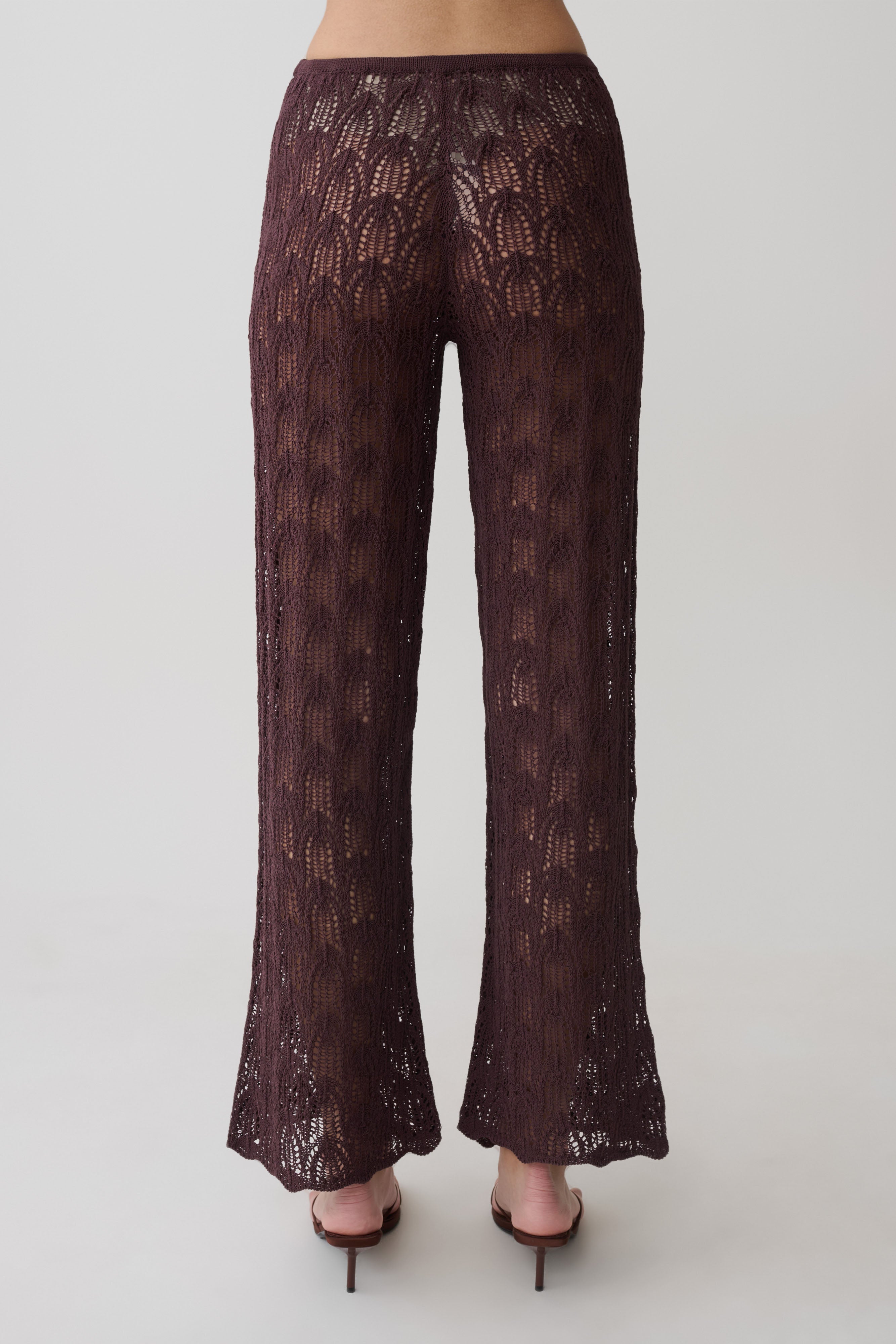 Glinda Crochet Pants - Chocolate