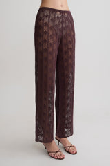 Glinda Crochet Pants - Chocolate