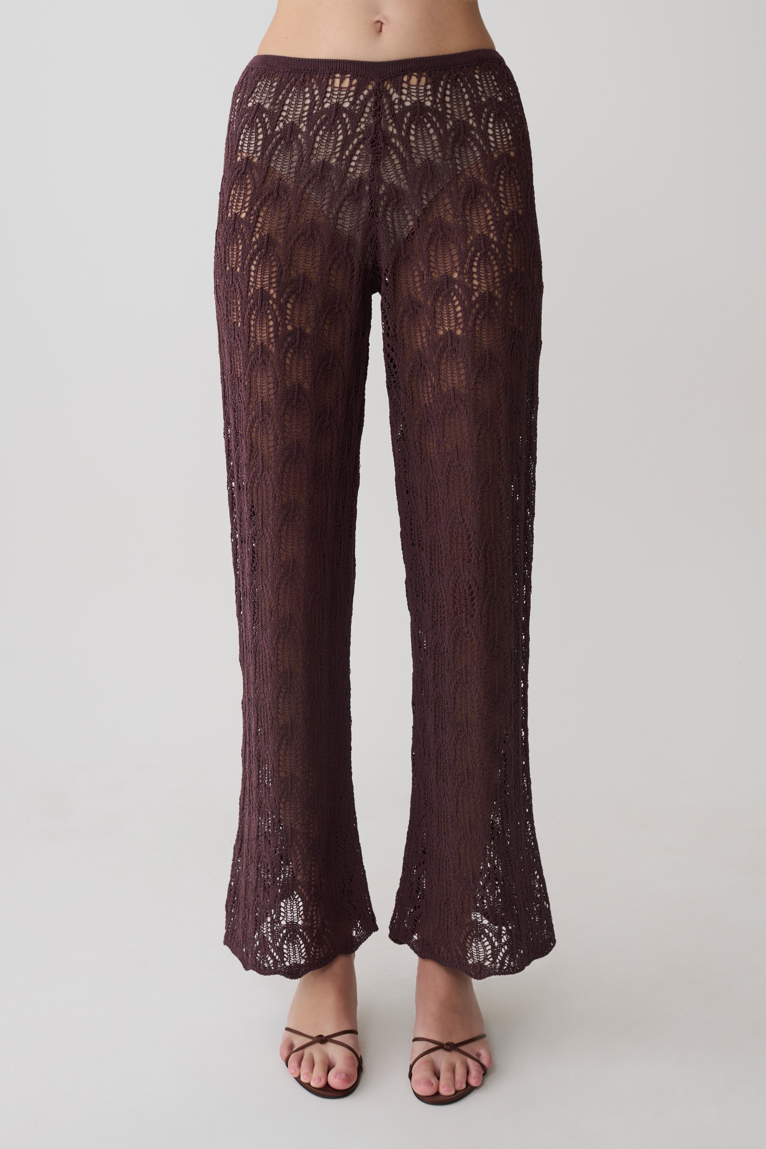 Glinda Crochet Pants - Chocolate