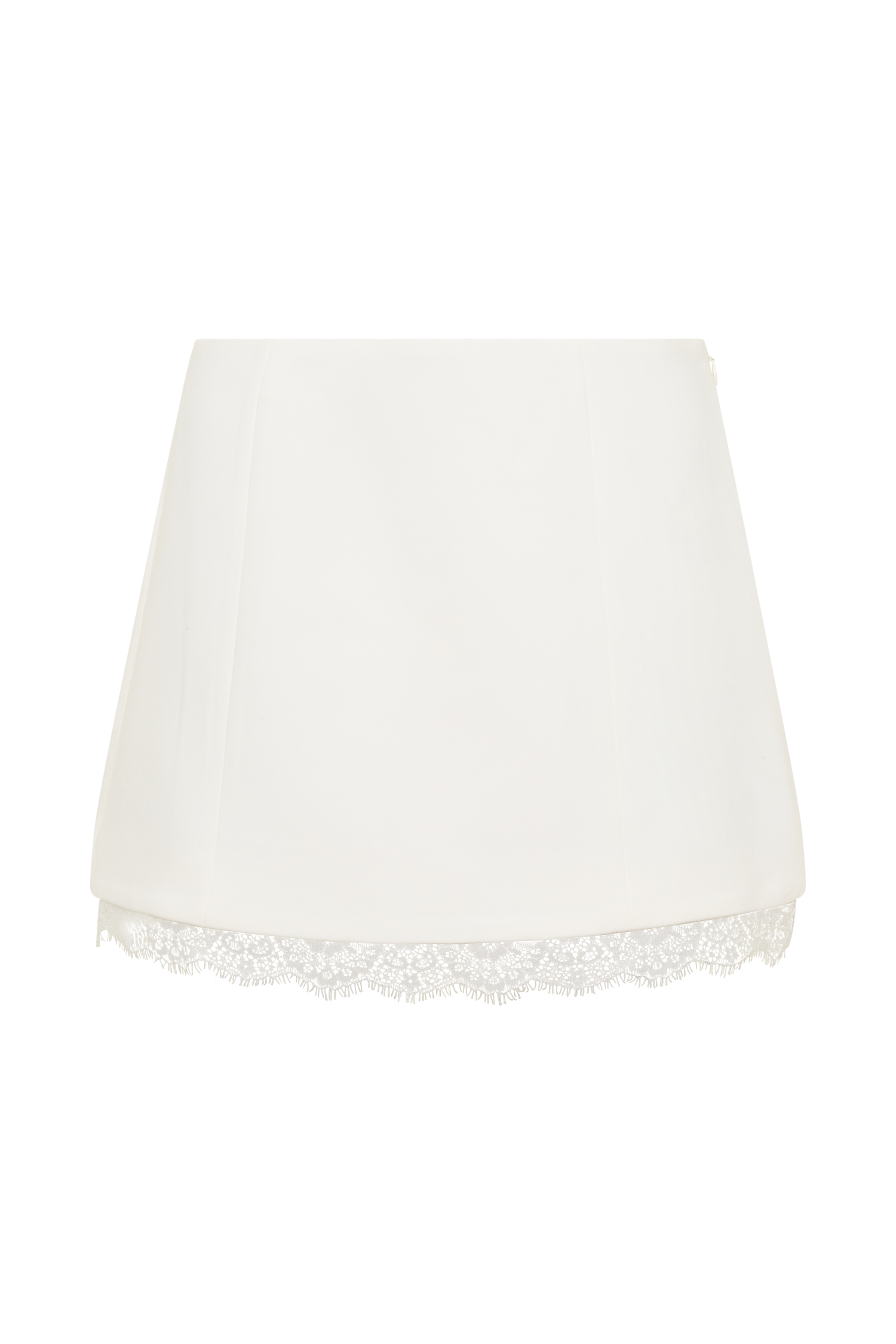 Ariella Suiting Mini Skirt With Lace - White