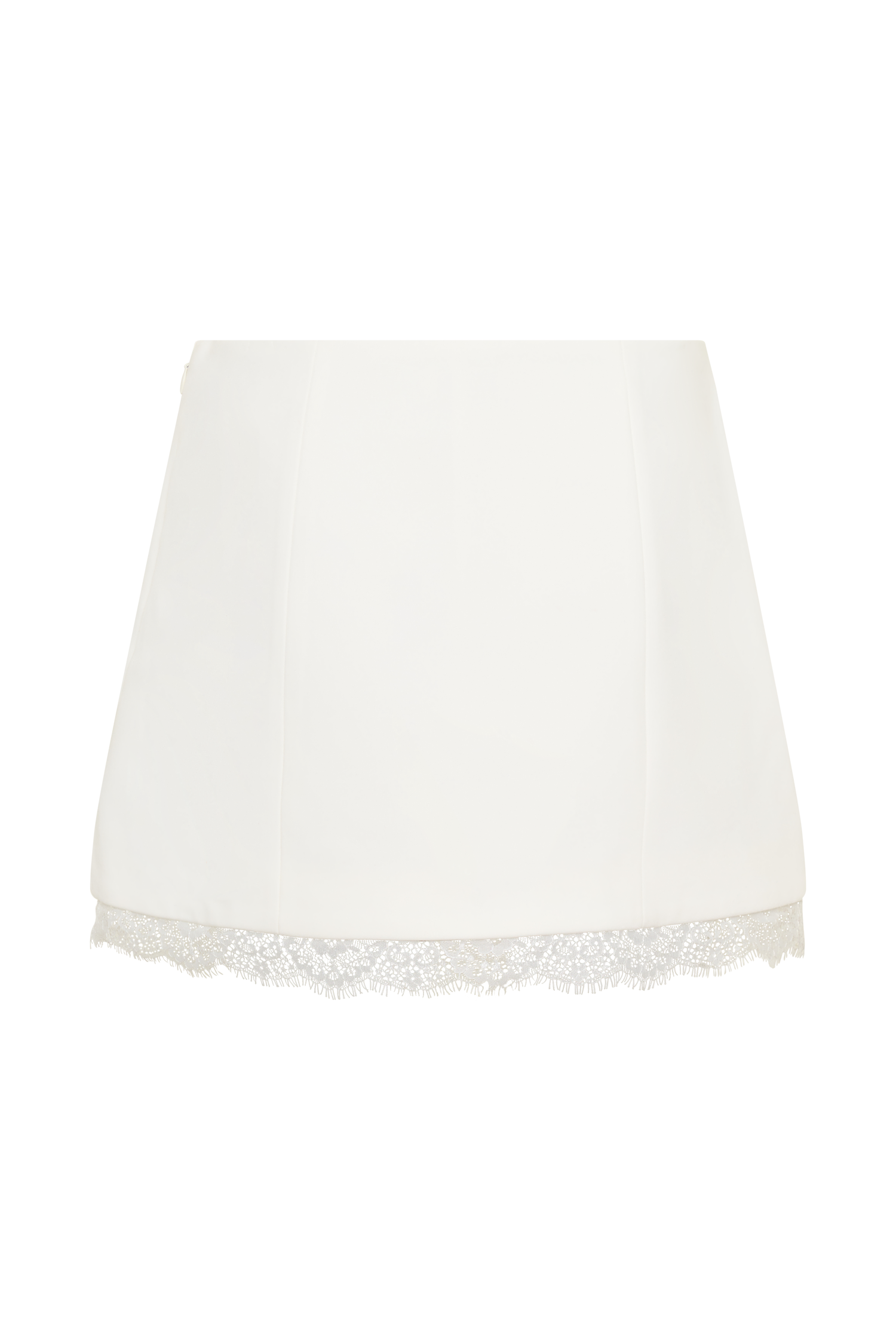 Ariella Suiting Mini Skirt With Lace - White