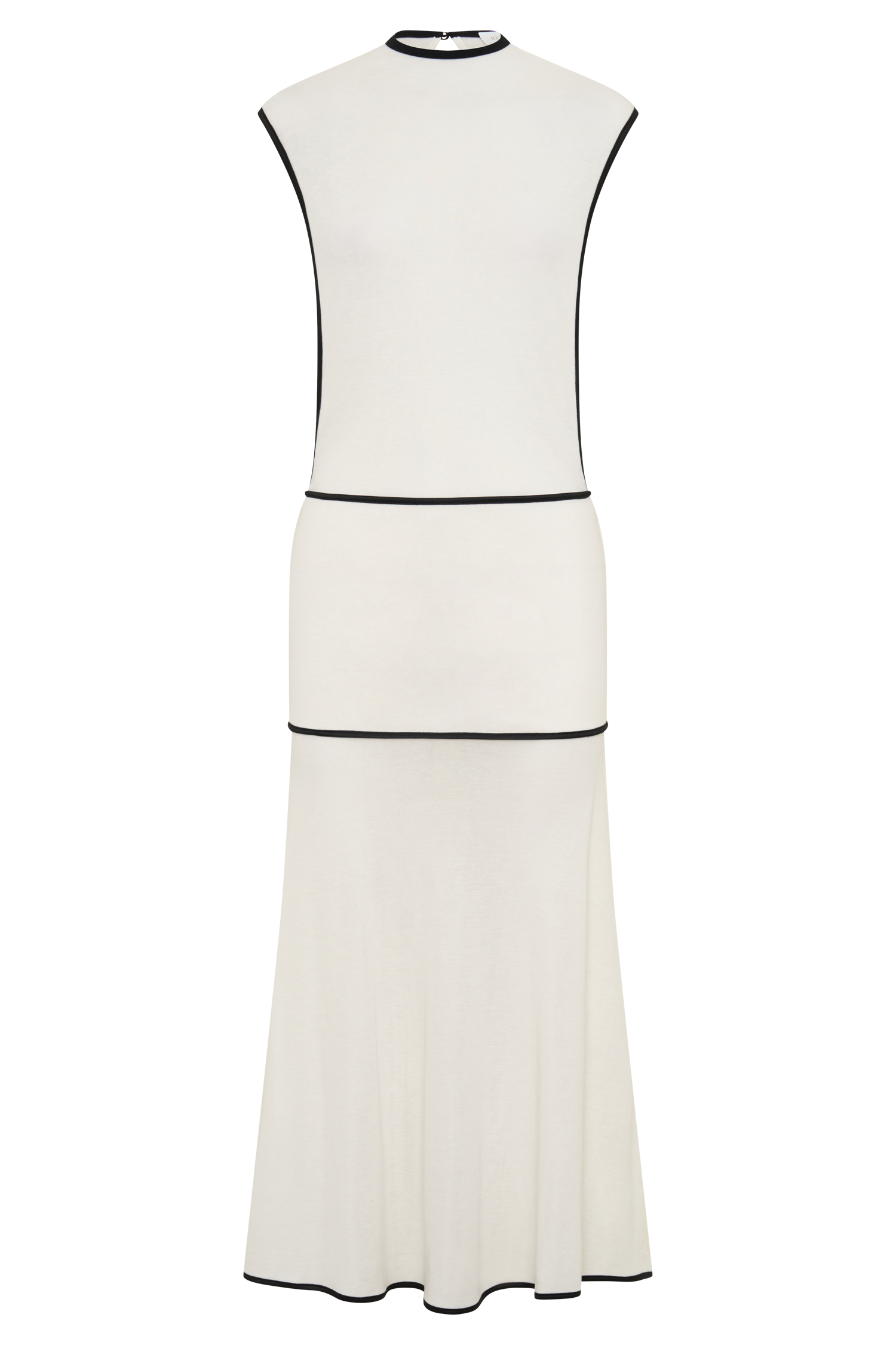 Aris Sleeveless Sheer Maxi Dress - Black/White