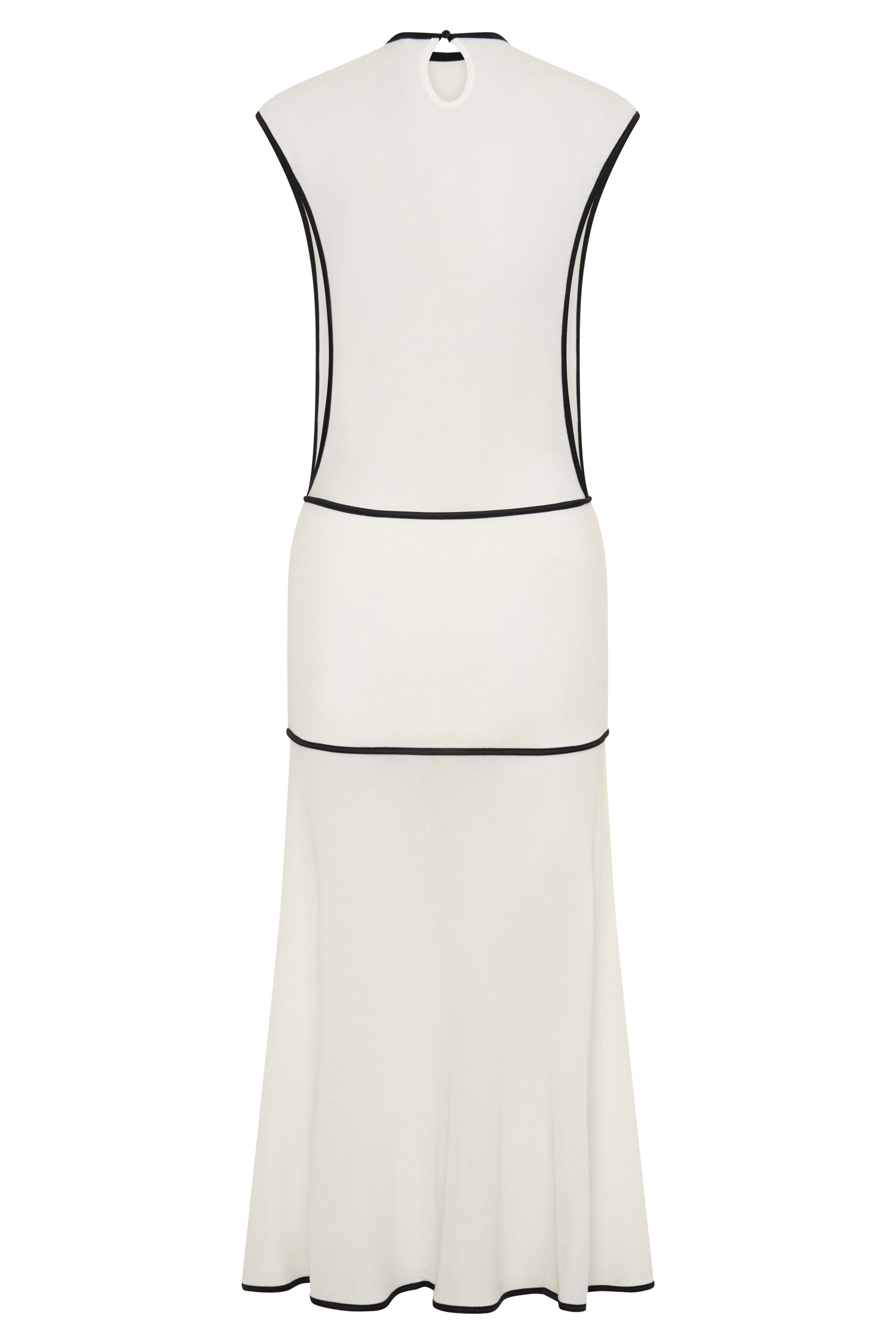 Aris Sleeveless Sheer Maxi Dress - Black/White