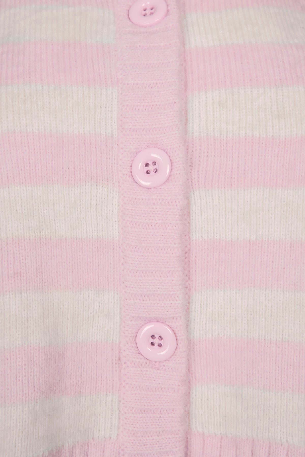 Soft Knit Stripe Cropped Cardigan in Pink Stripe