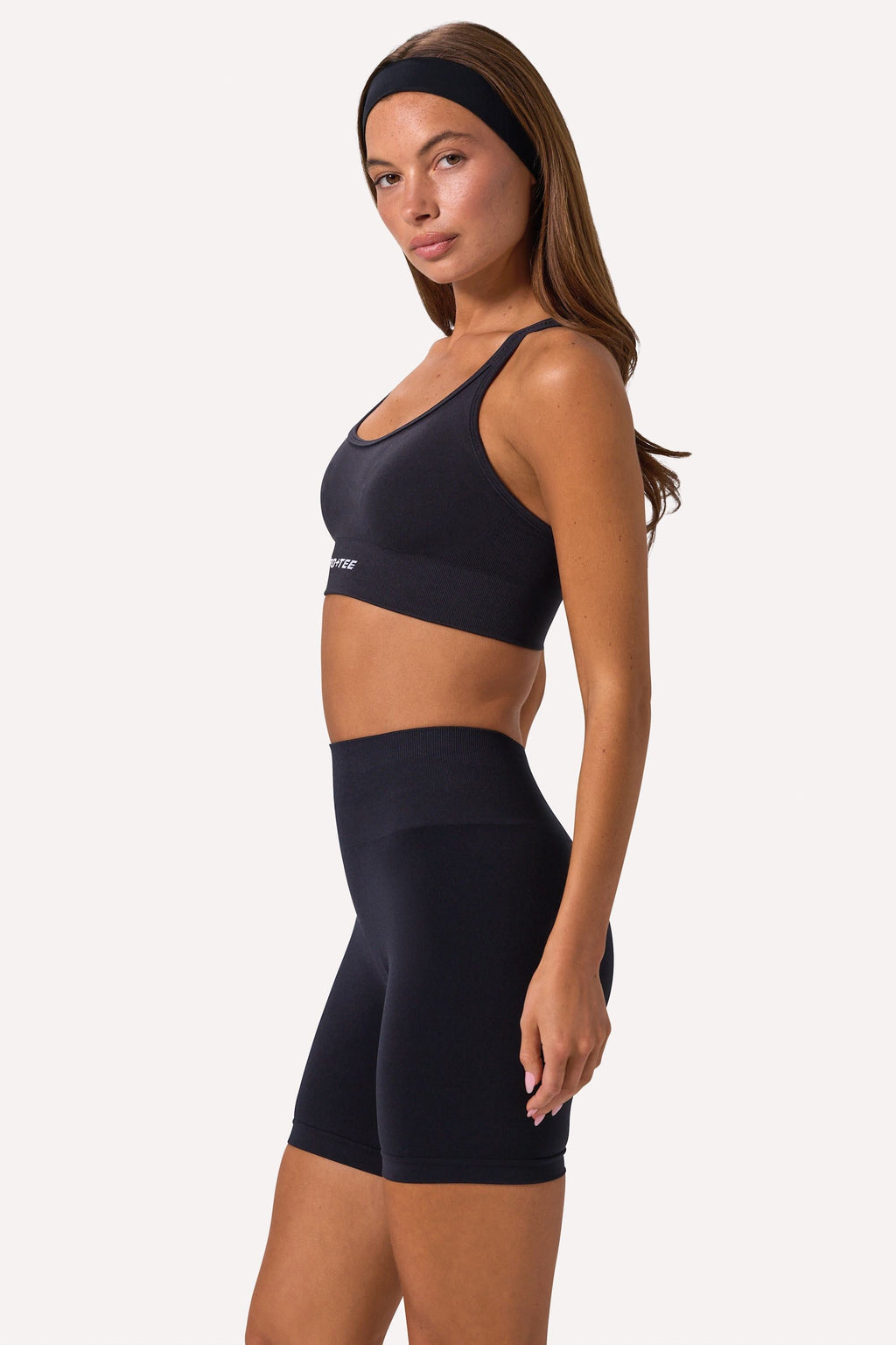 Define Luxe High-Waist Biker Shorts in Black