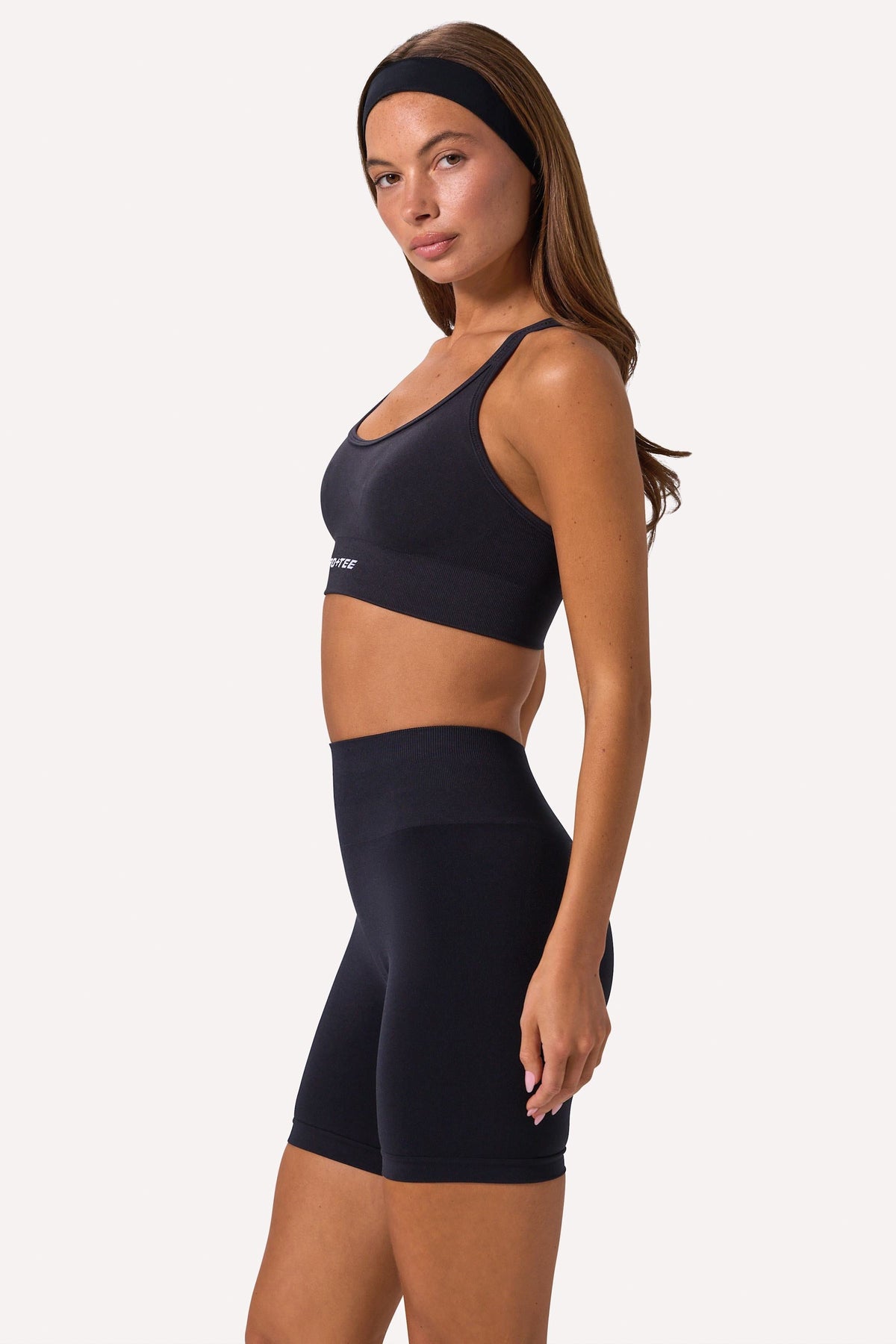 Define Luxe High-Waist Biker Shorts in Black