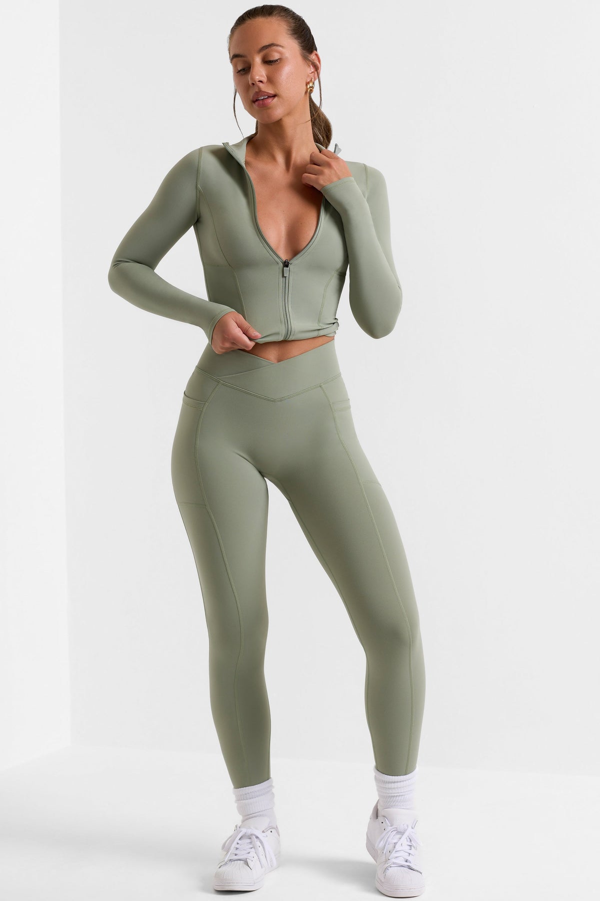 Soft Active Full-Length Leggings in Bamboo Green