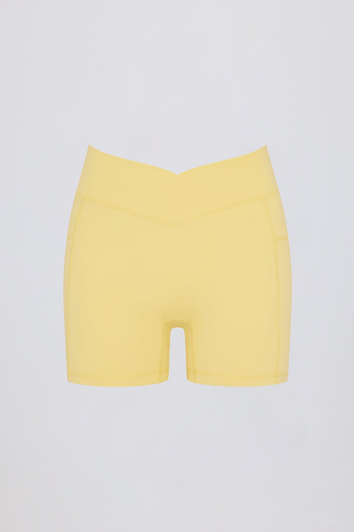 Soft Active Pocket V-Waist Mini Shorts in Lemon