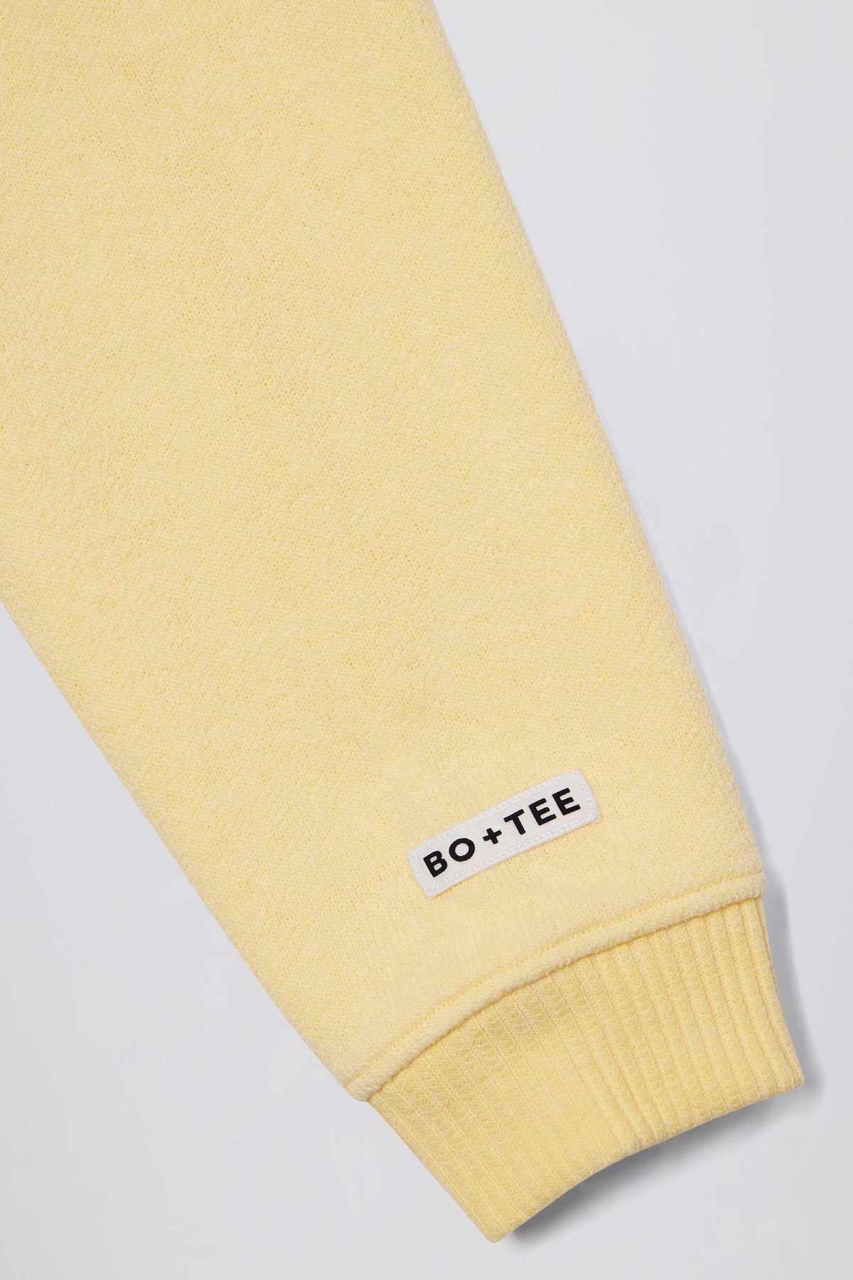 Terry Cotton Zip-Up Cropped Hoodie in Lemon