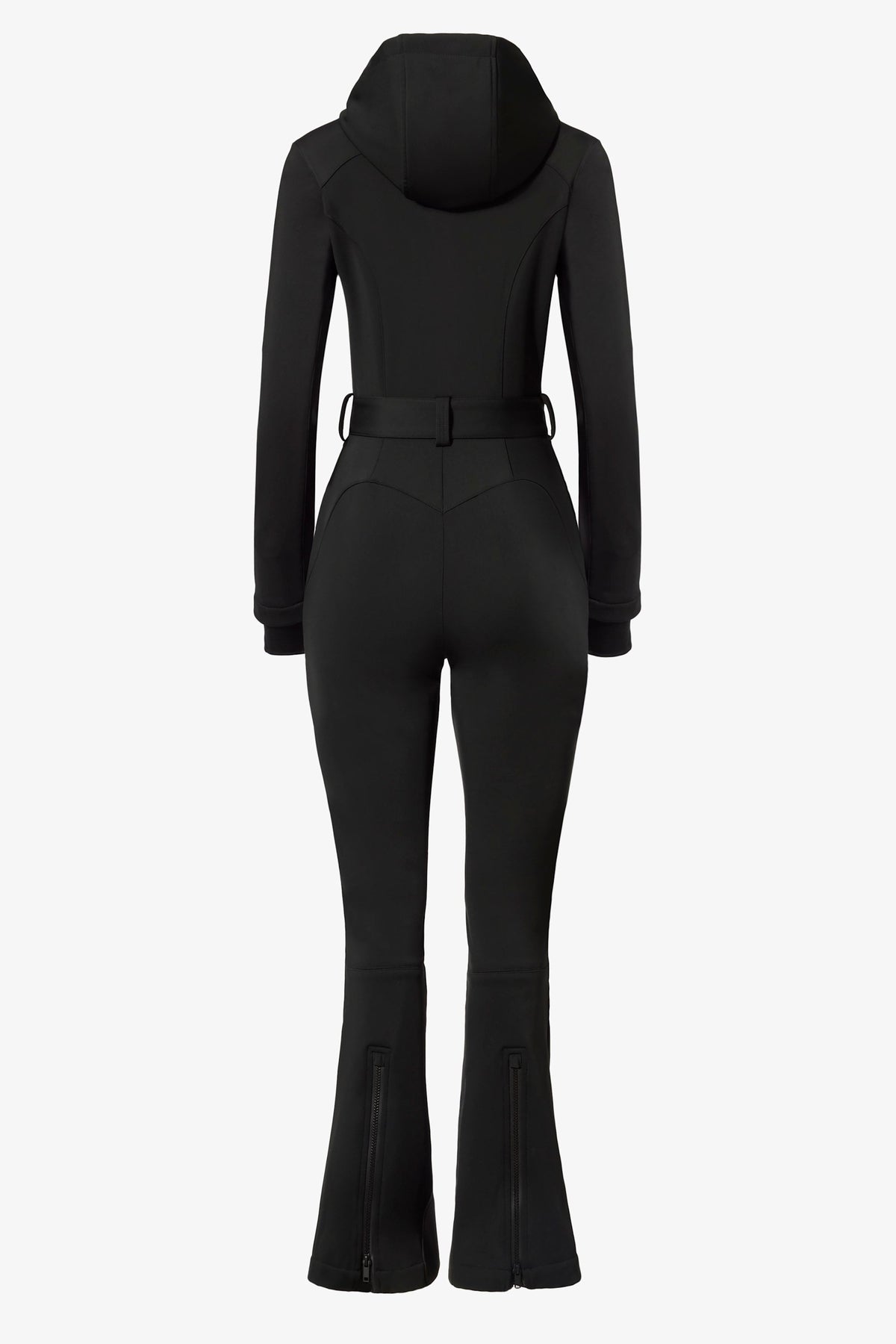 Waterproof Hooded Fitted Ski Suit in Black