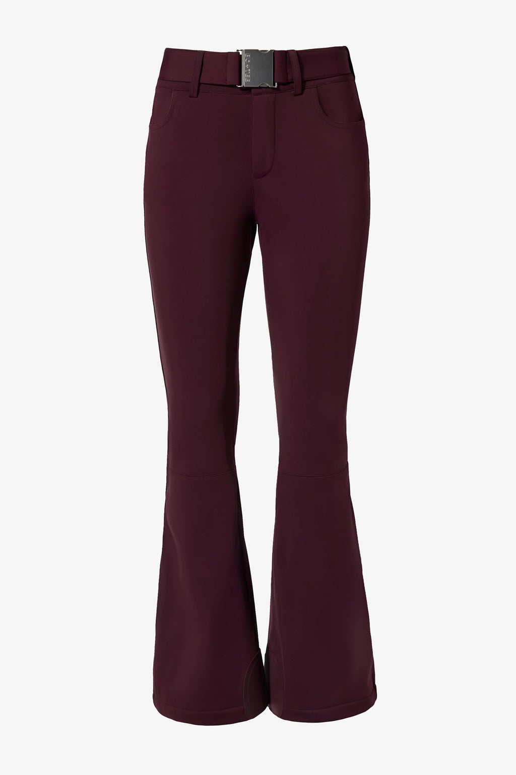 Waterproof Belted Ski Salopettes in Burgundy