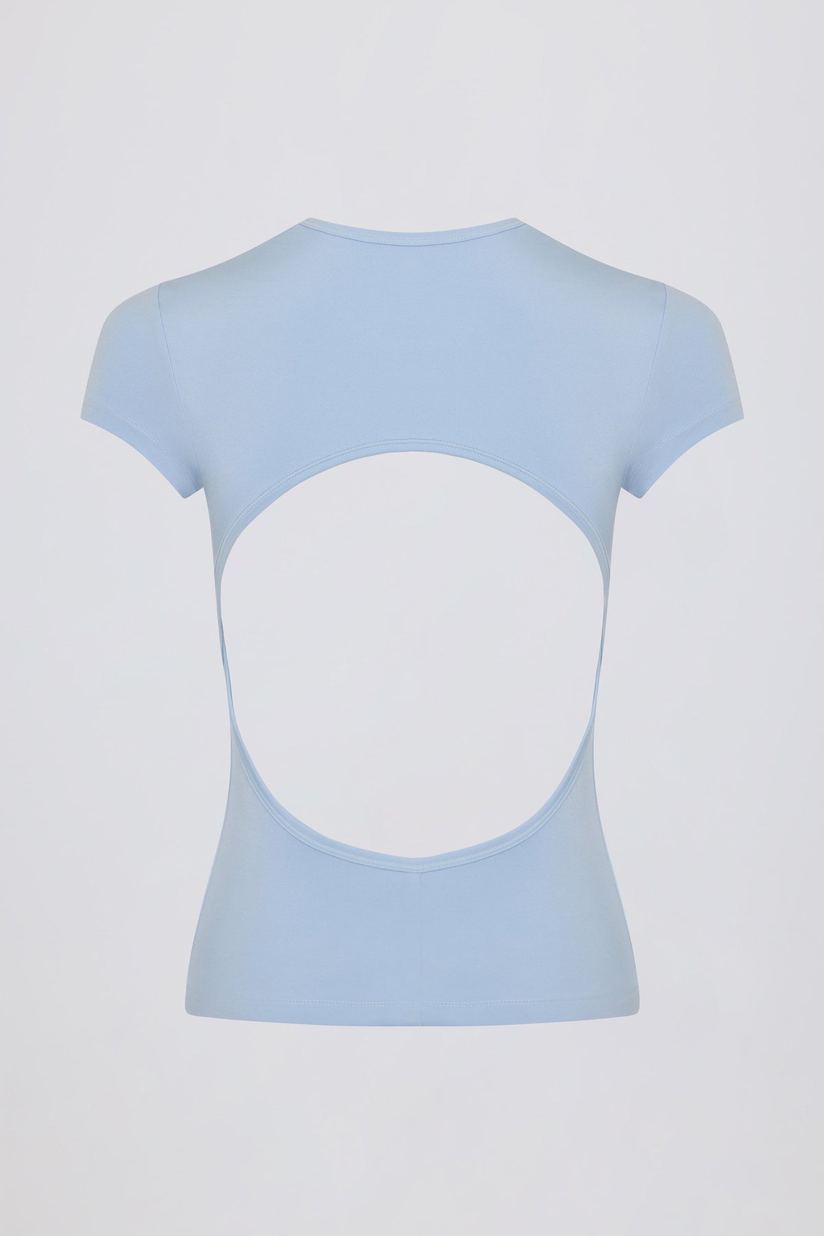 Cut-Out Longline T-Shirt in Sky