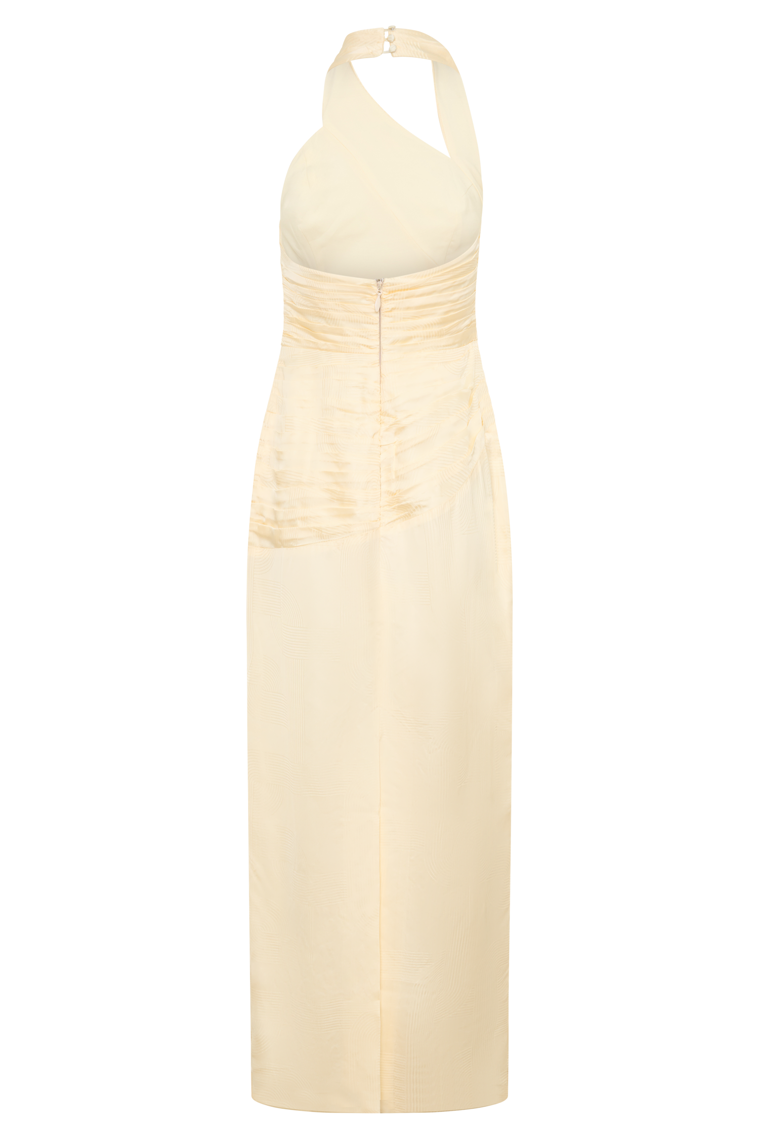 Chiara Halter Satin Maxi Dress - Buttermilk