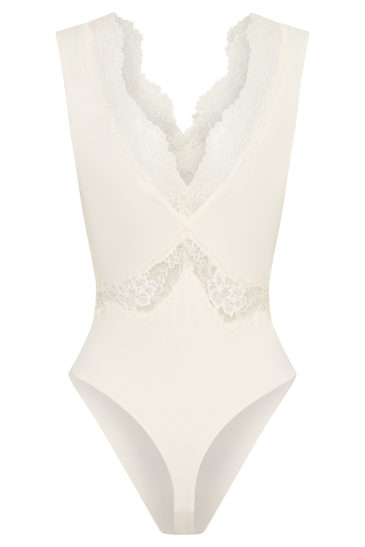 Electra Slinky Lace Bodysuit - Ivory
