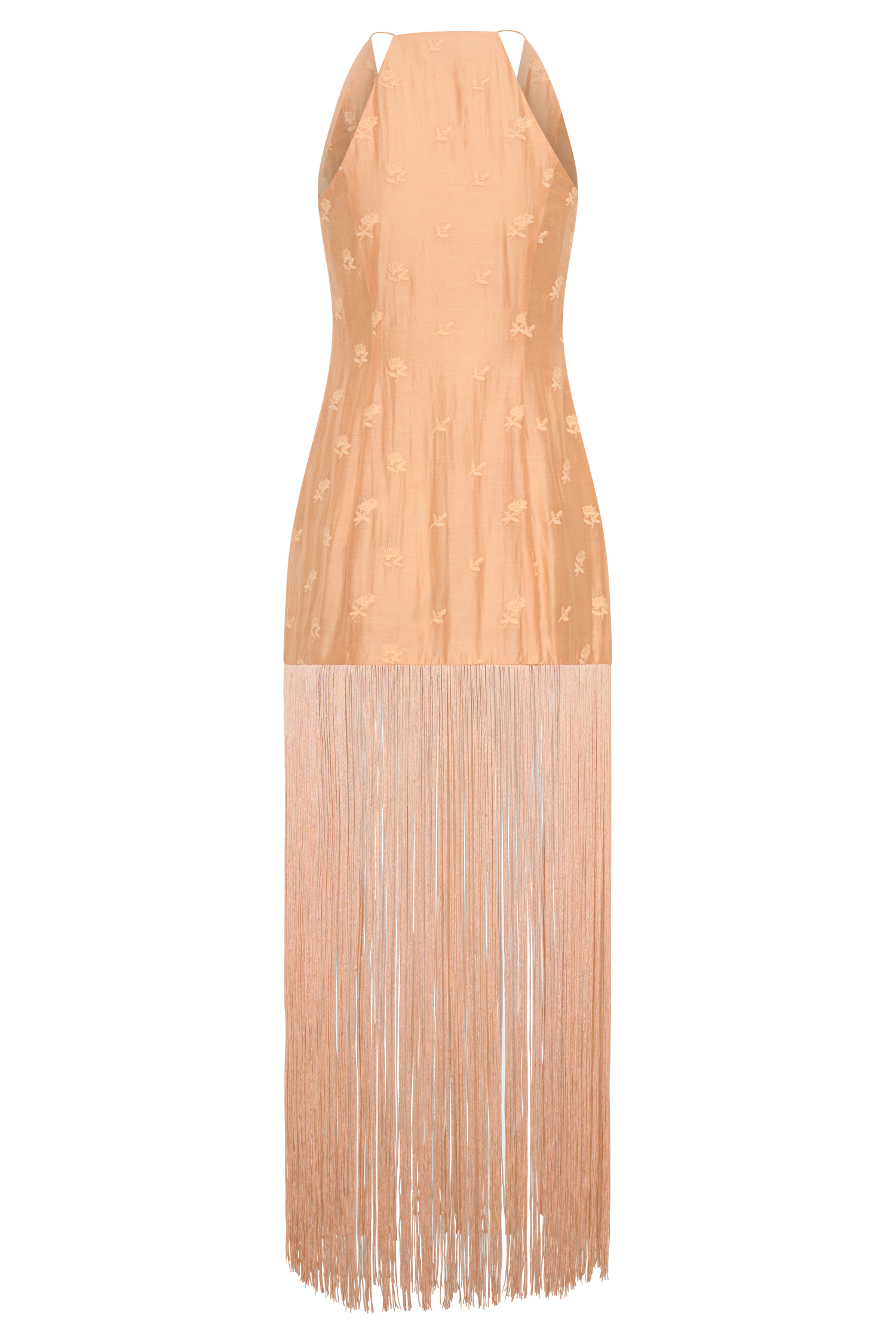 Abigail V Neck Fringe Maxi Dress - Orange