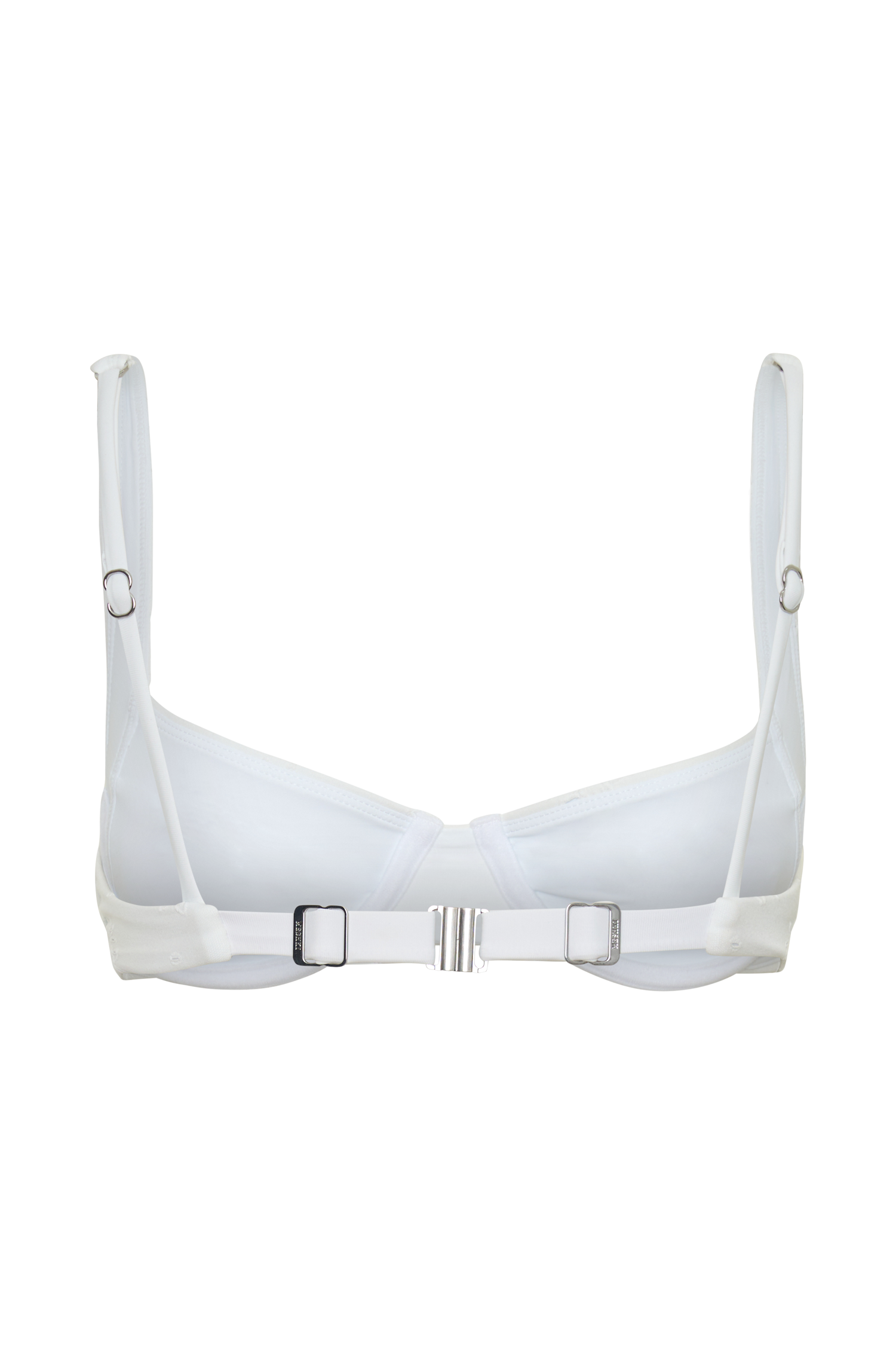Abra Underwire Apex Bikini Top - White Textured Fabric