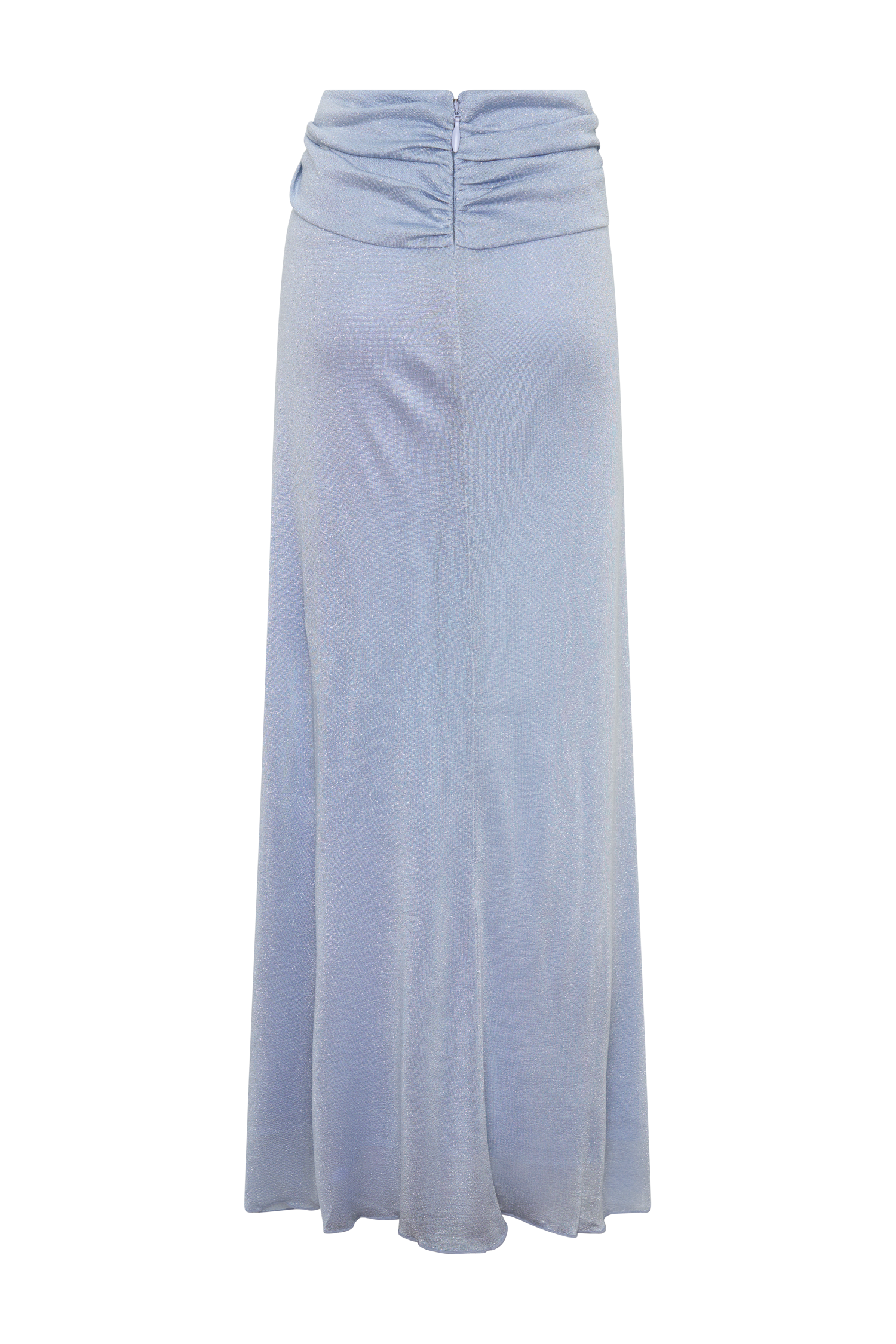 Adrienne Lurex Knot Maxi Skirt - Pastel Blue