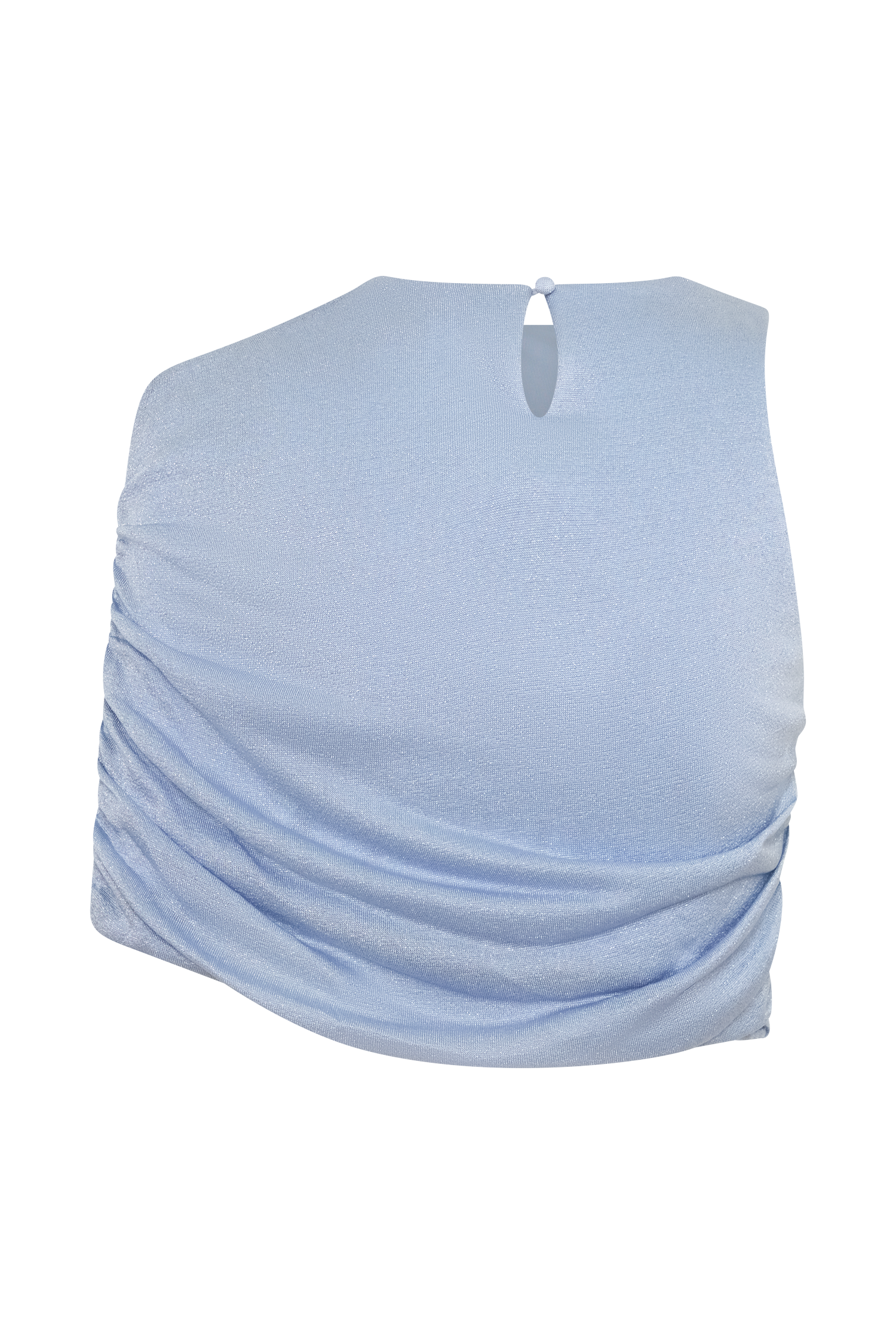 Adrienne One Shoulder Lurex Top - Pastel Blue