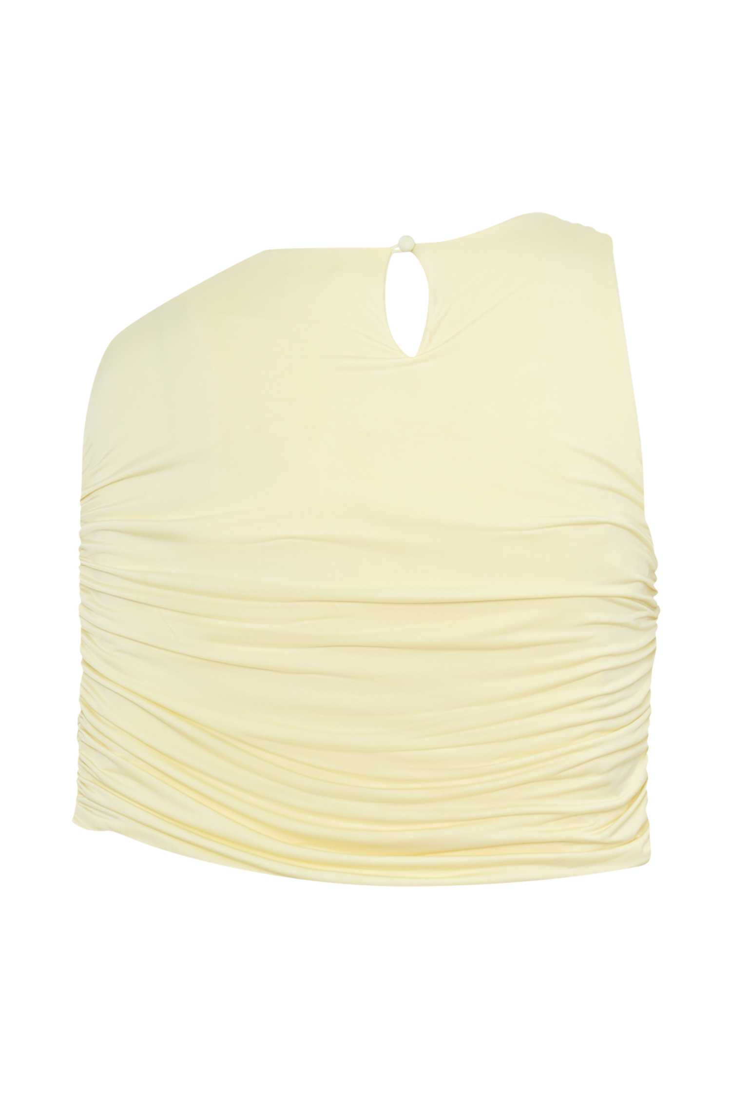 Adrienne One Shoulder Slinky Top - Lemon