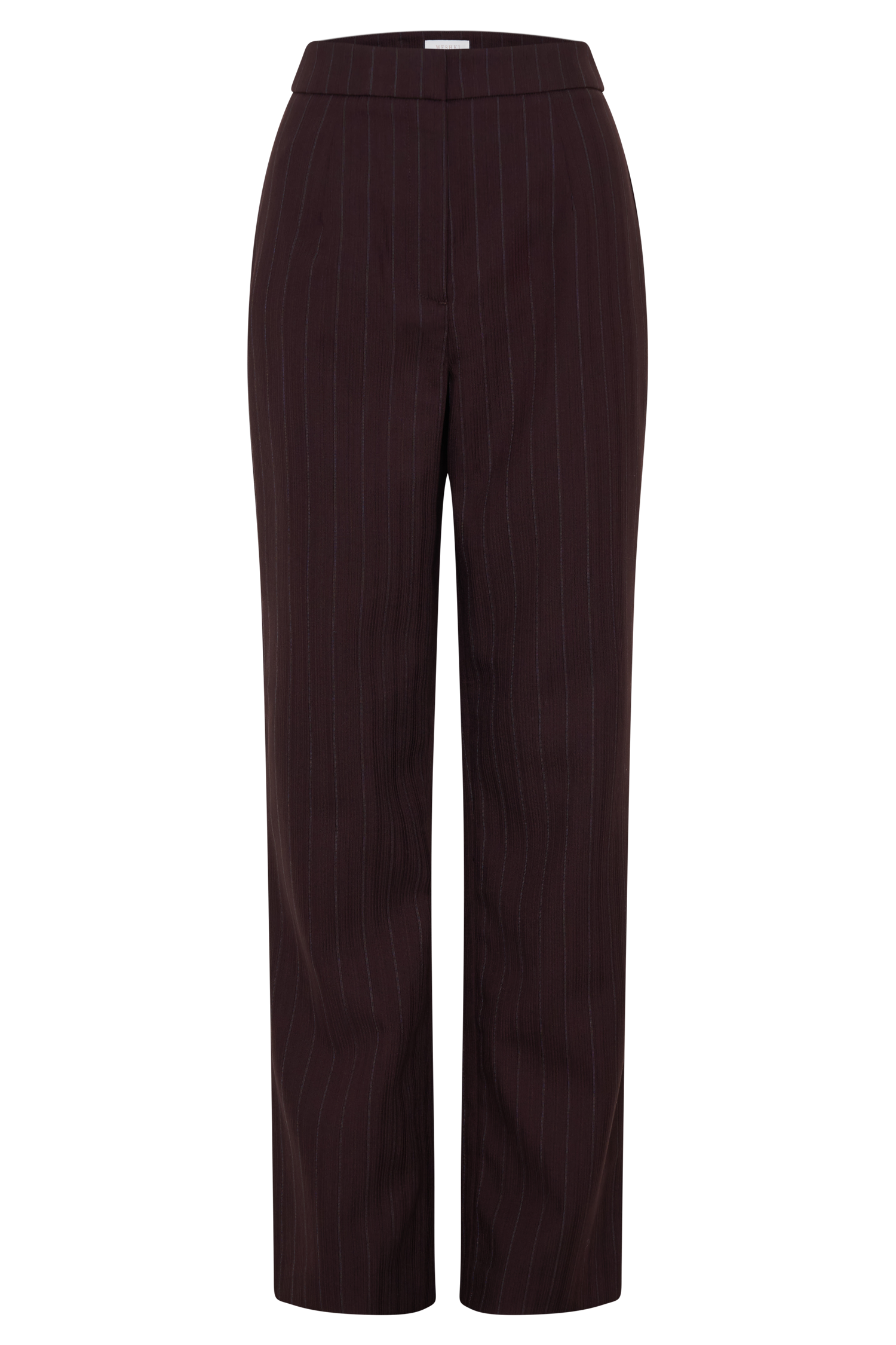 Agatha Straight Leg Suiting Pants - Plum Pinstripe