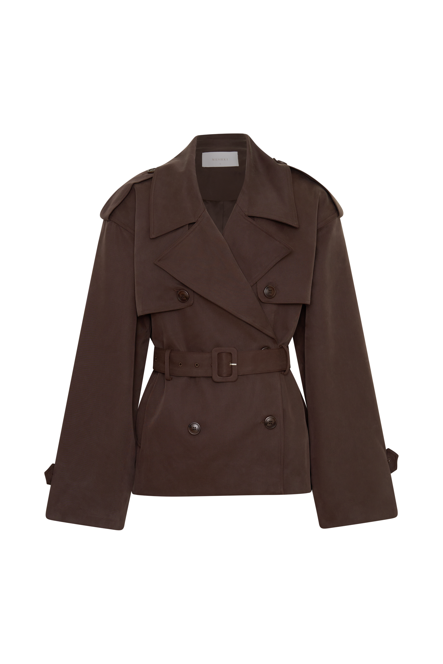 Alden Short Trench Jacket - Chocolate