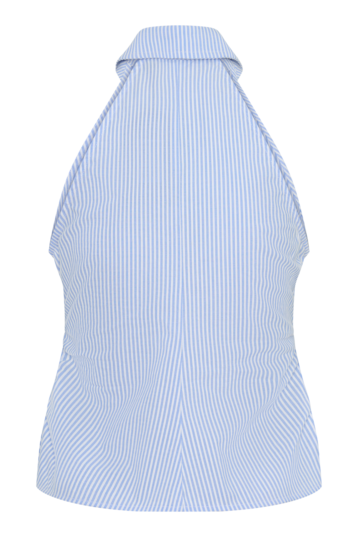 Allison Halter Sleeveless Shirt - Blue Pinstripe