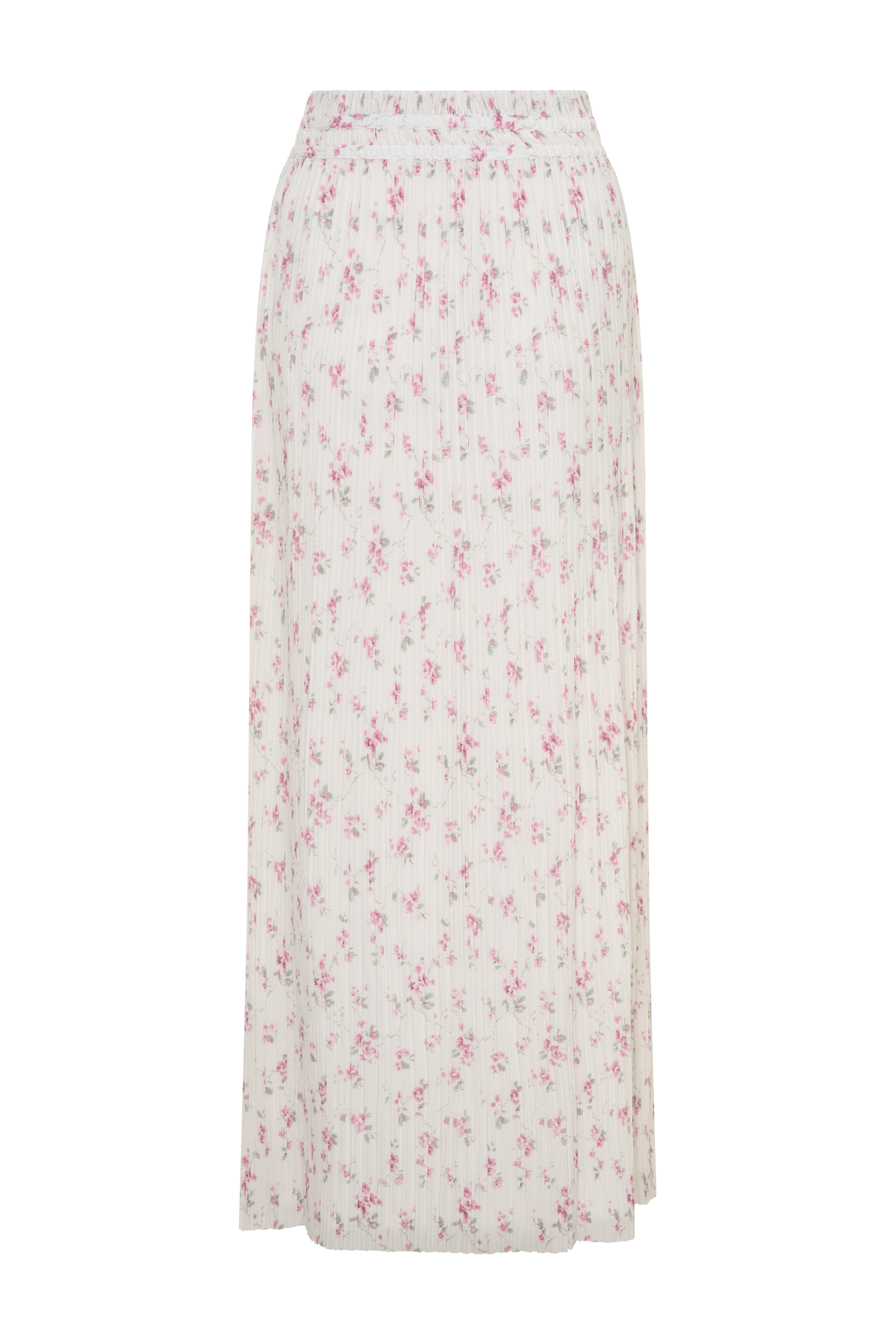 Amaris Gathered Plisse Maxi Skirt - Floral Ditsy Print