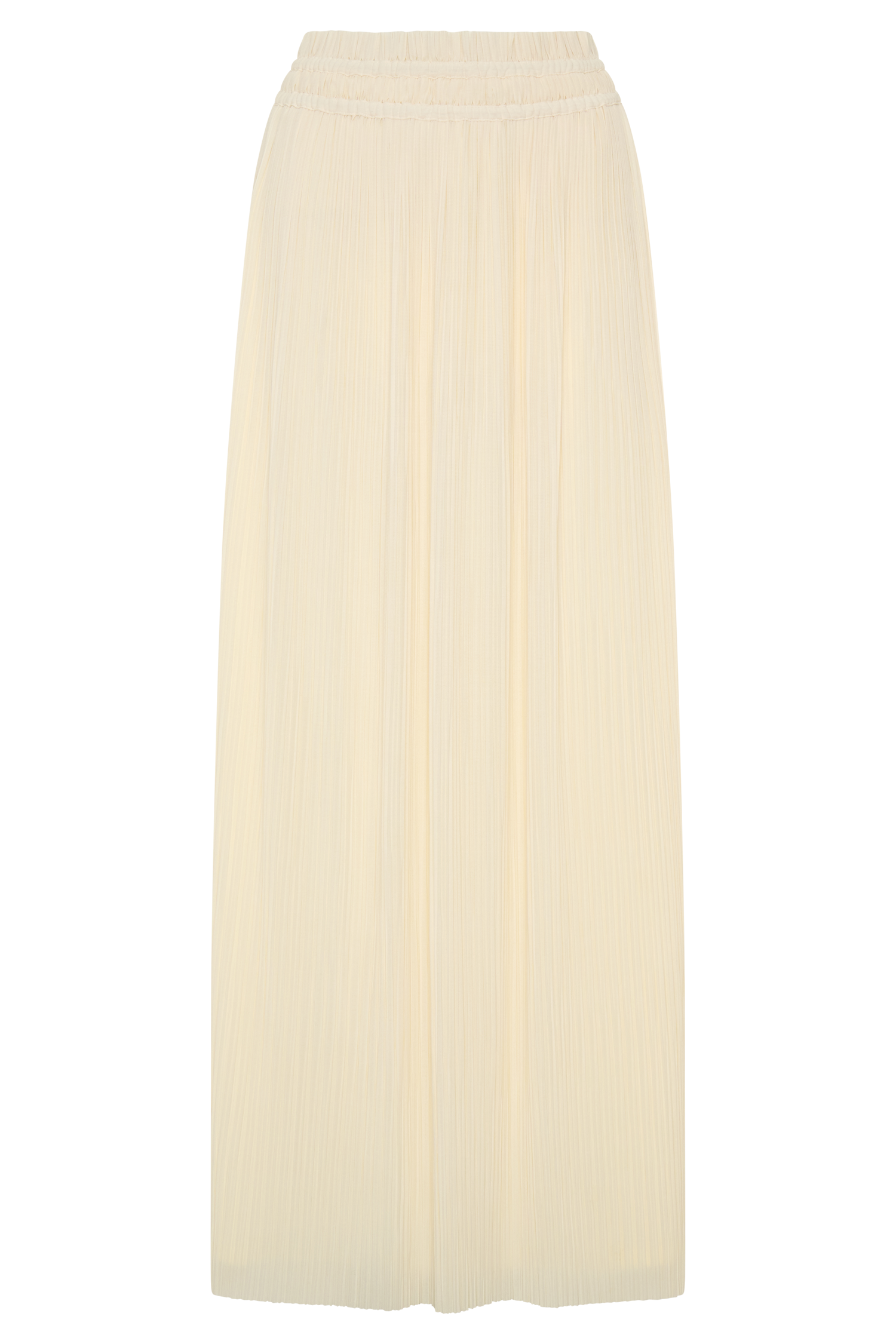 Amaris Gathered Plisse Maxi Skirt - Lemon