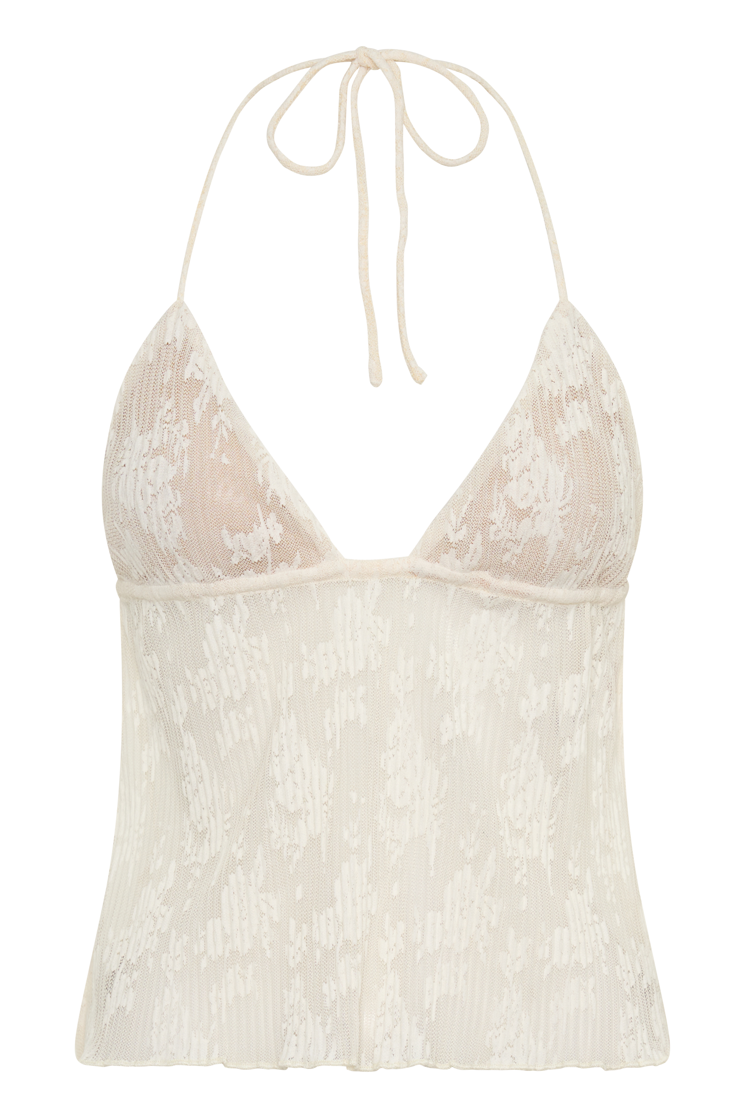 Ambrose Lace Cami Halter Top - Ivory
