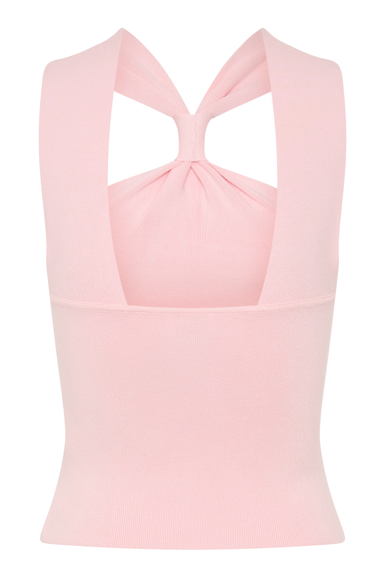 Angelika Twist Front Knit Top - Baby Pink