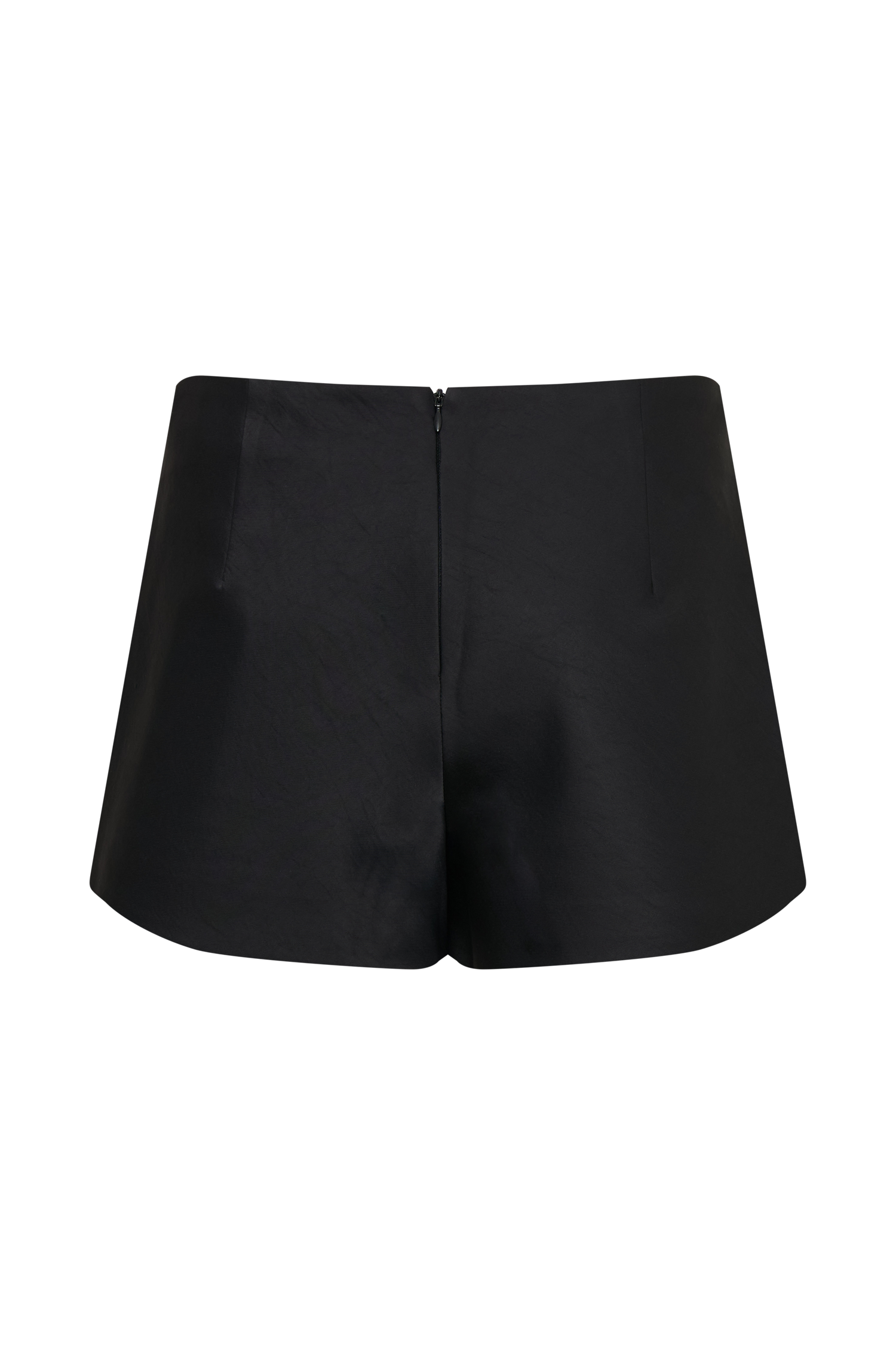 Anne Satin Mini Short - Black