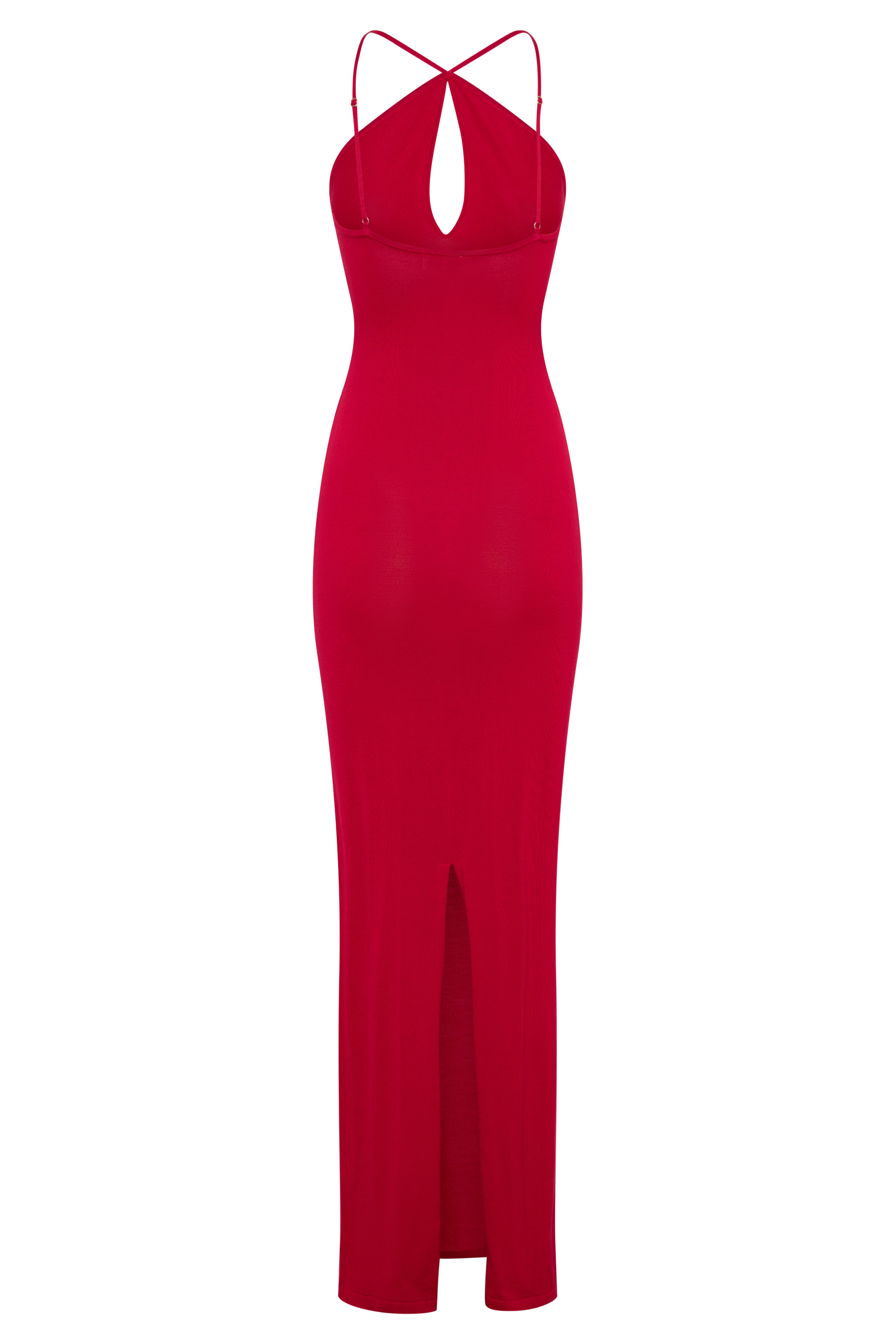 Ashtin Cross Front Knit Maxi Dress - Red