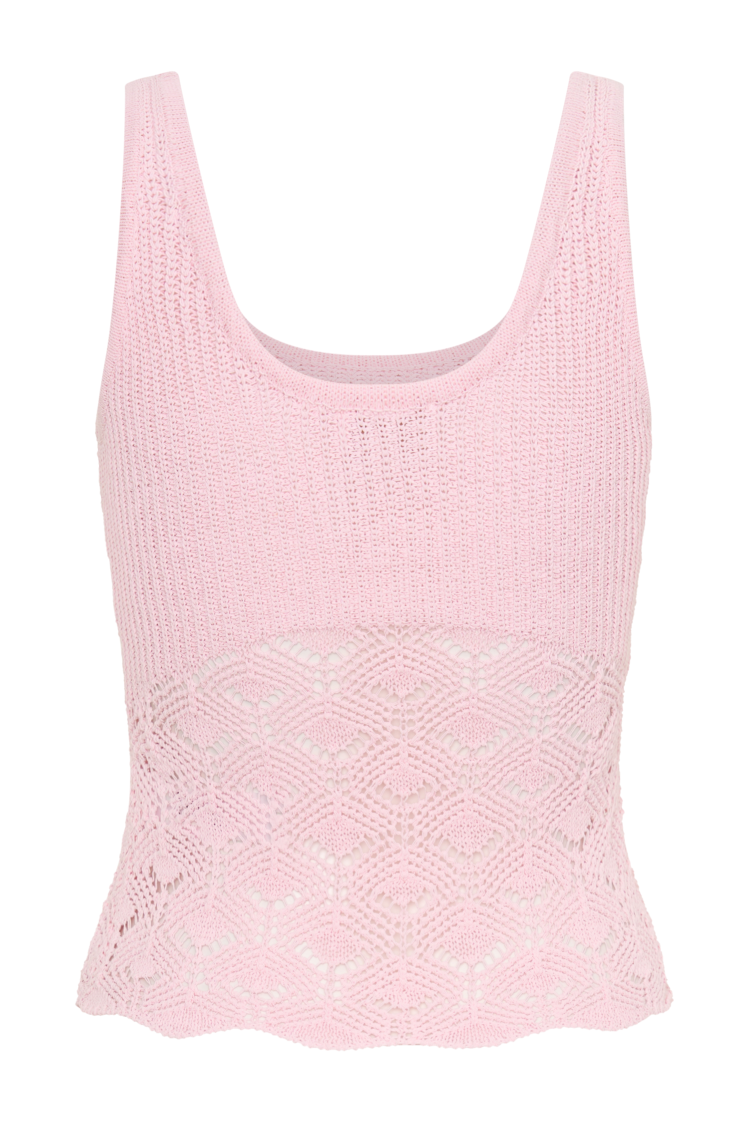 Atlantis Crochet Knit Top - Baby Pink