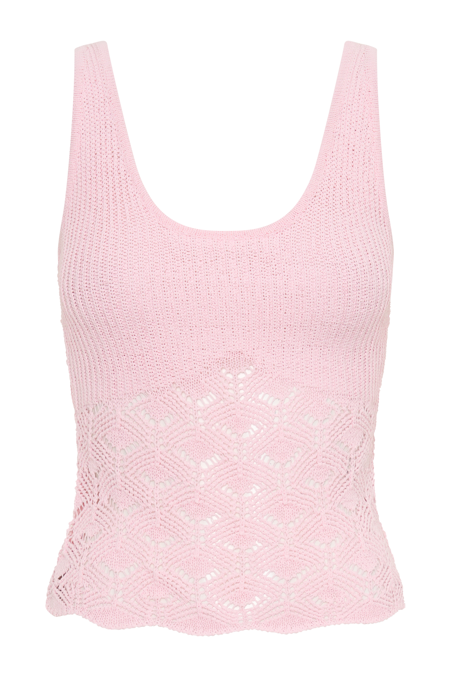 Atlantis Crochet Knit Top - Baby Pink
