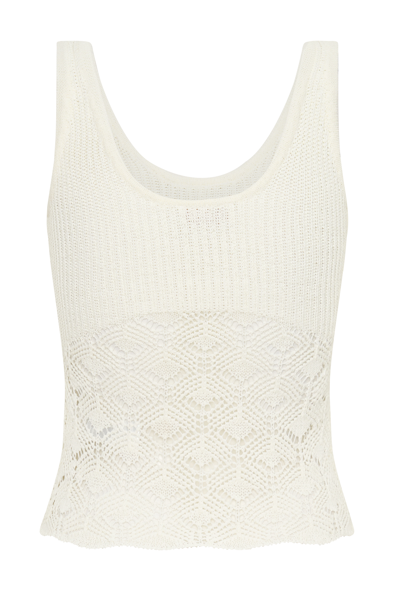 Atlantis Crochet Knit Top - White