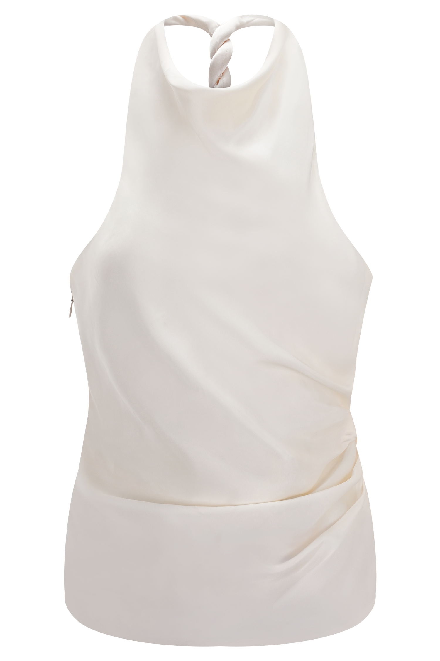 Bianca Satin Halter Top - Ivory
