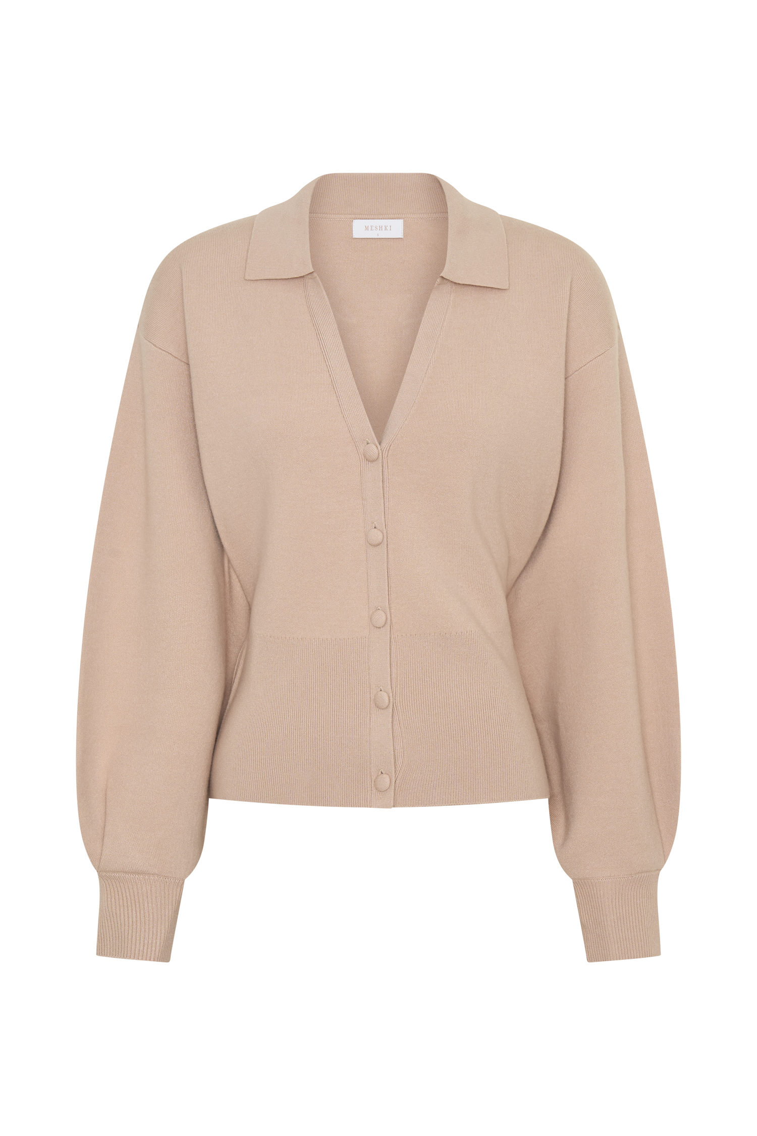 Blaine Knit Blouson Sleeve Cardigan - Oat Marle