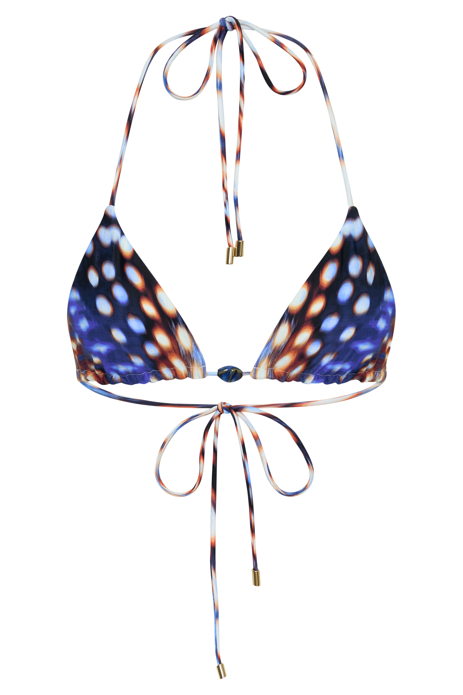 Blossom Classic Triangle Bikini Top - Blue Abstract Print