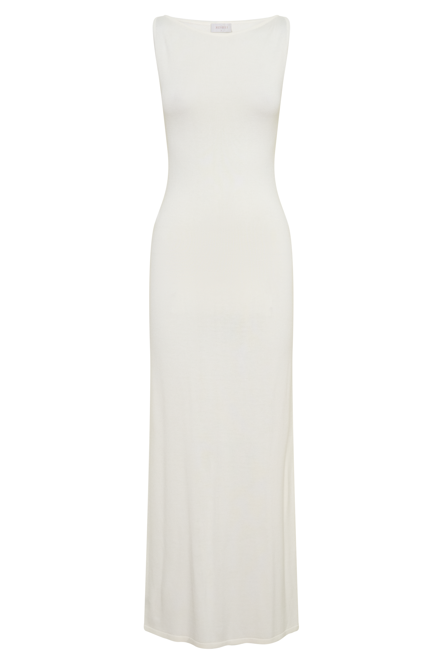 Boston Boat Neck Sleeveless Midi Dress - Ivory