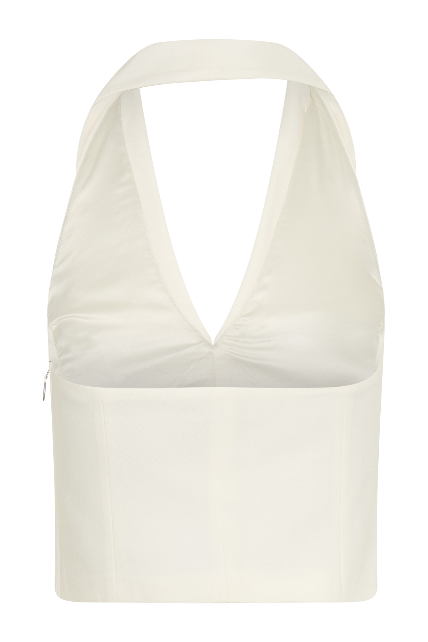 Calla Collared Sleeveless Halter Top - Ivory