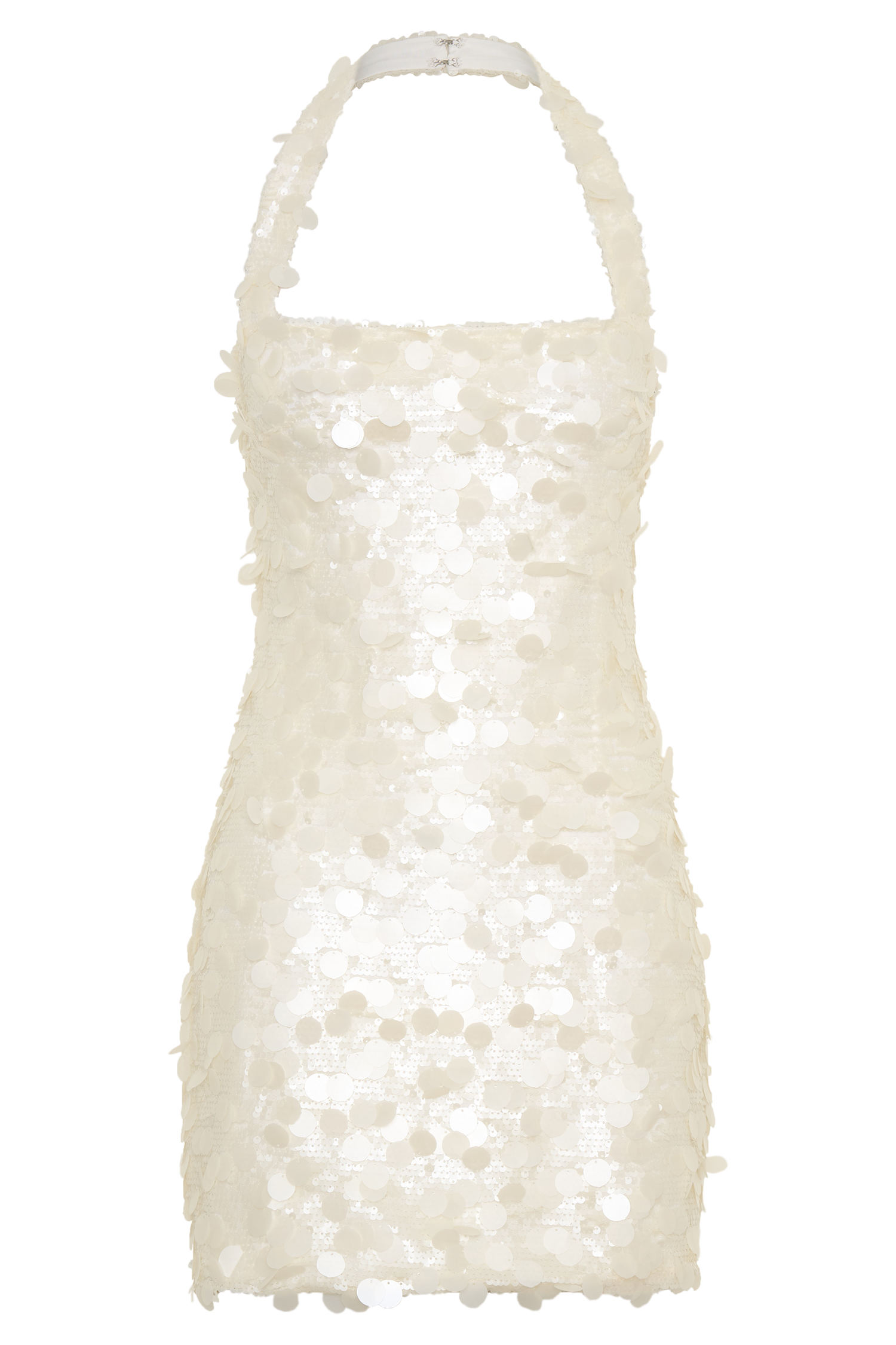 Caralee Sequin Halter Mini Dress - Ivory