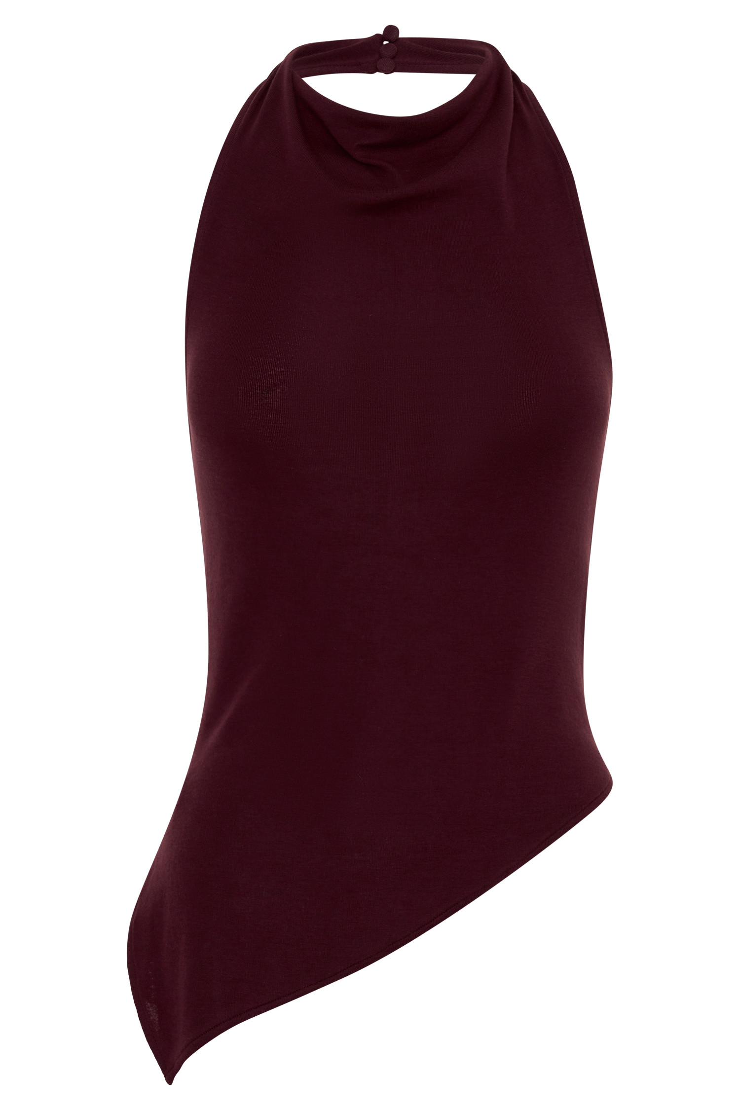 Clea Relaxed Sheer Halter Top - Burgundy