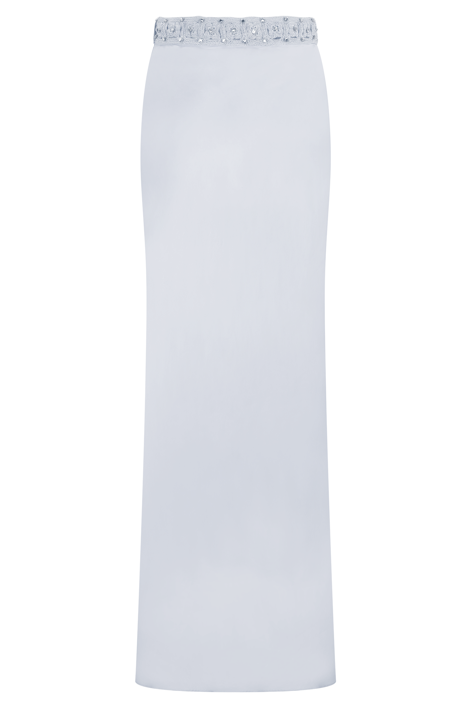 Clementine Chiffon Hand Beaded Maxi Skirt - Pale Blue