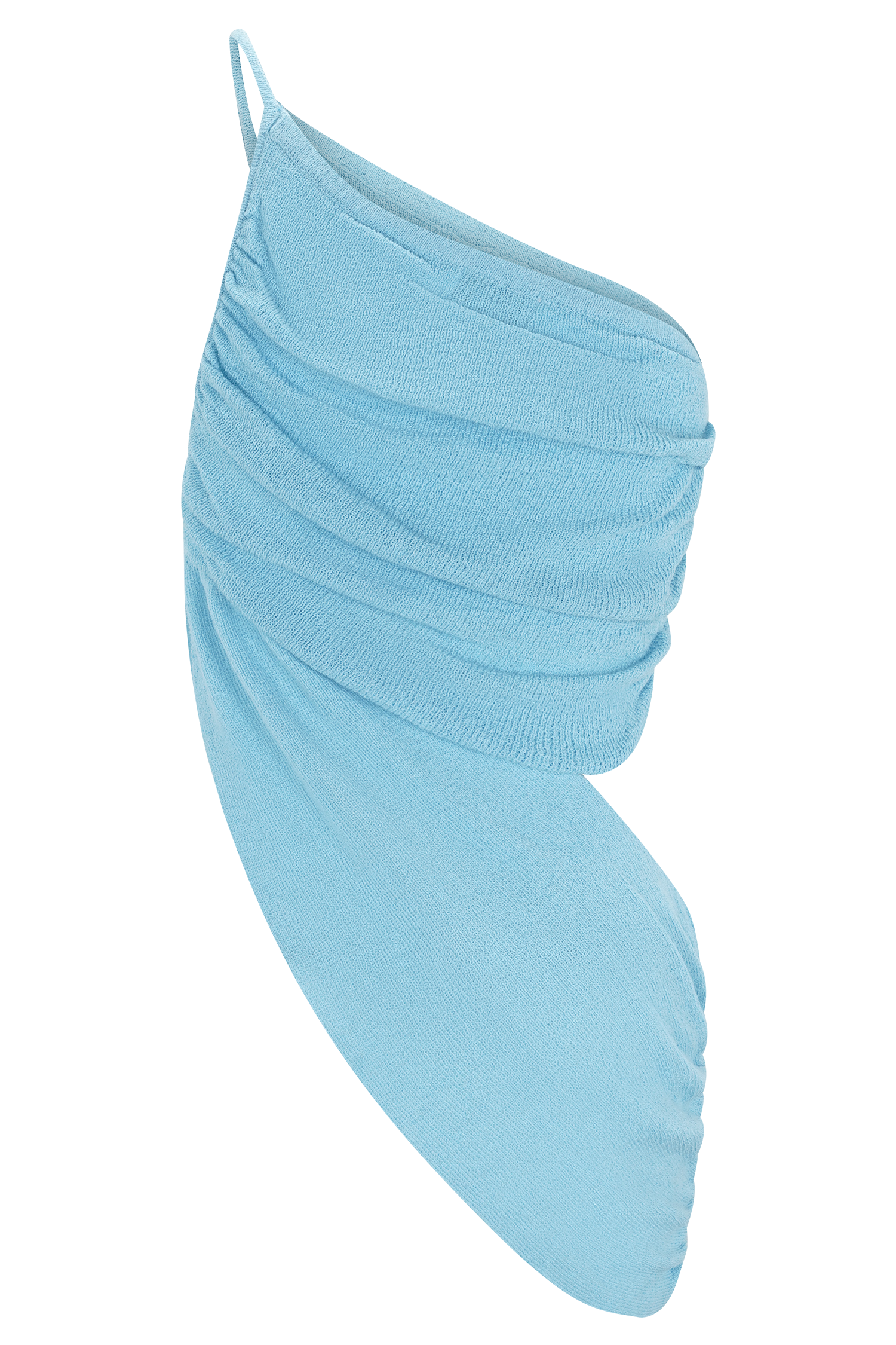Corah Drape Knit Top - Cyan Blue