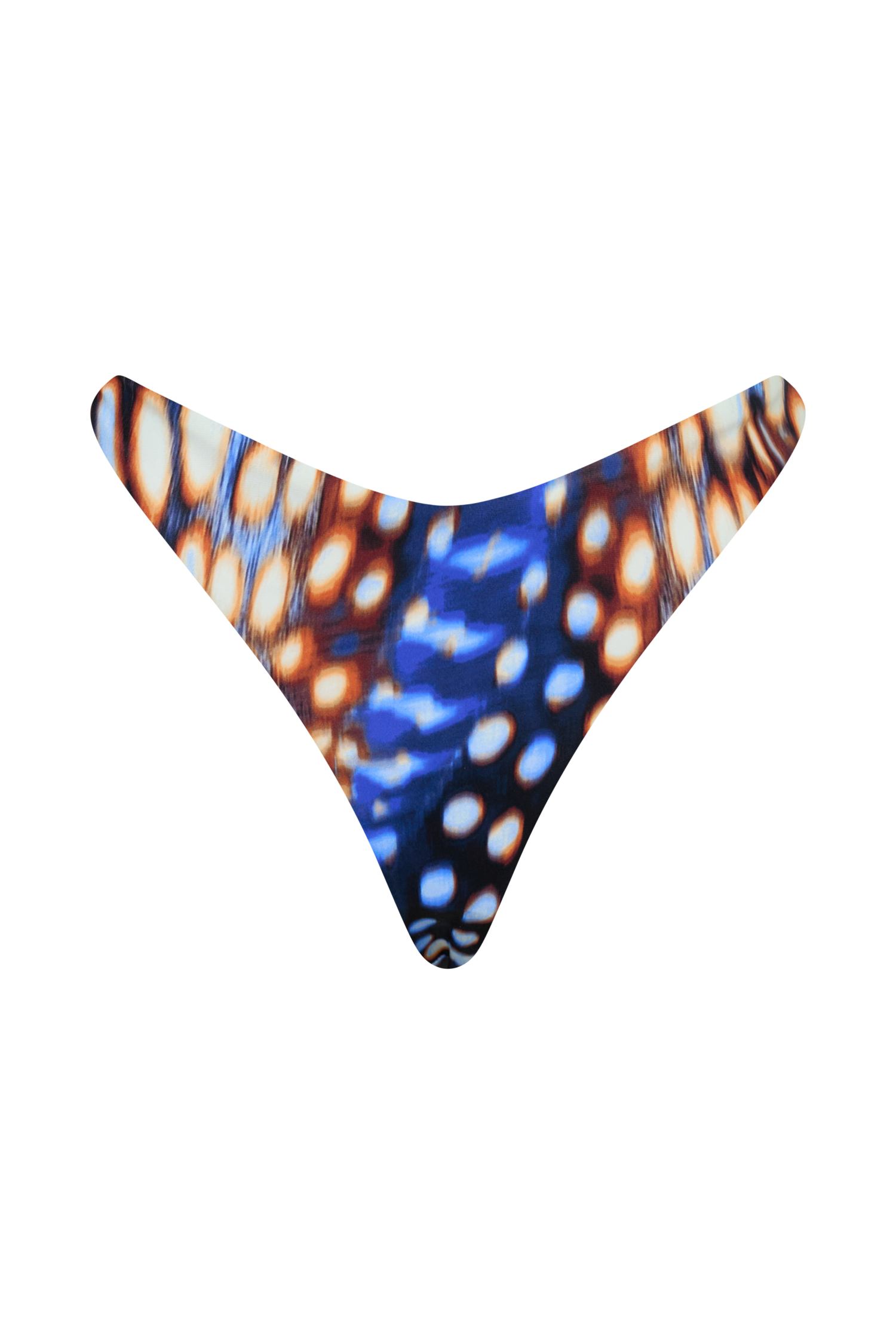 Coralia High Side Thong Bikini Bottom - Blue Abstract Print