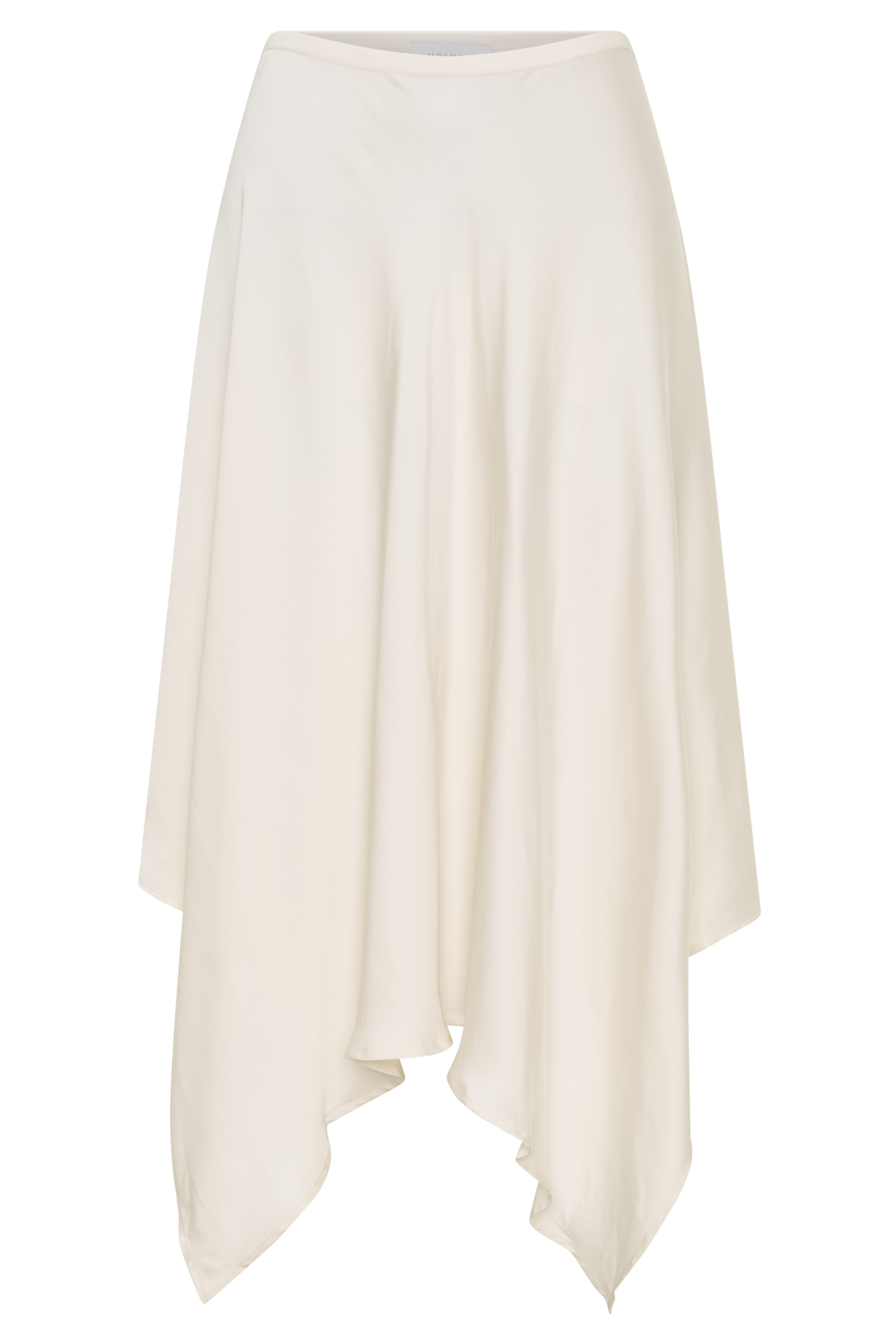 Coralie Asymmetric Satin Midi Skirt - Ivory